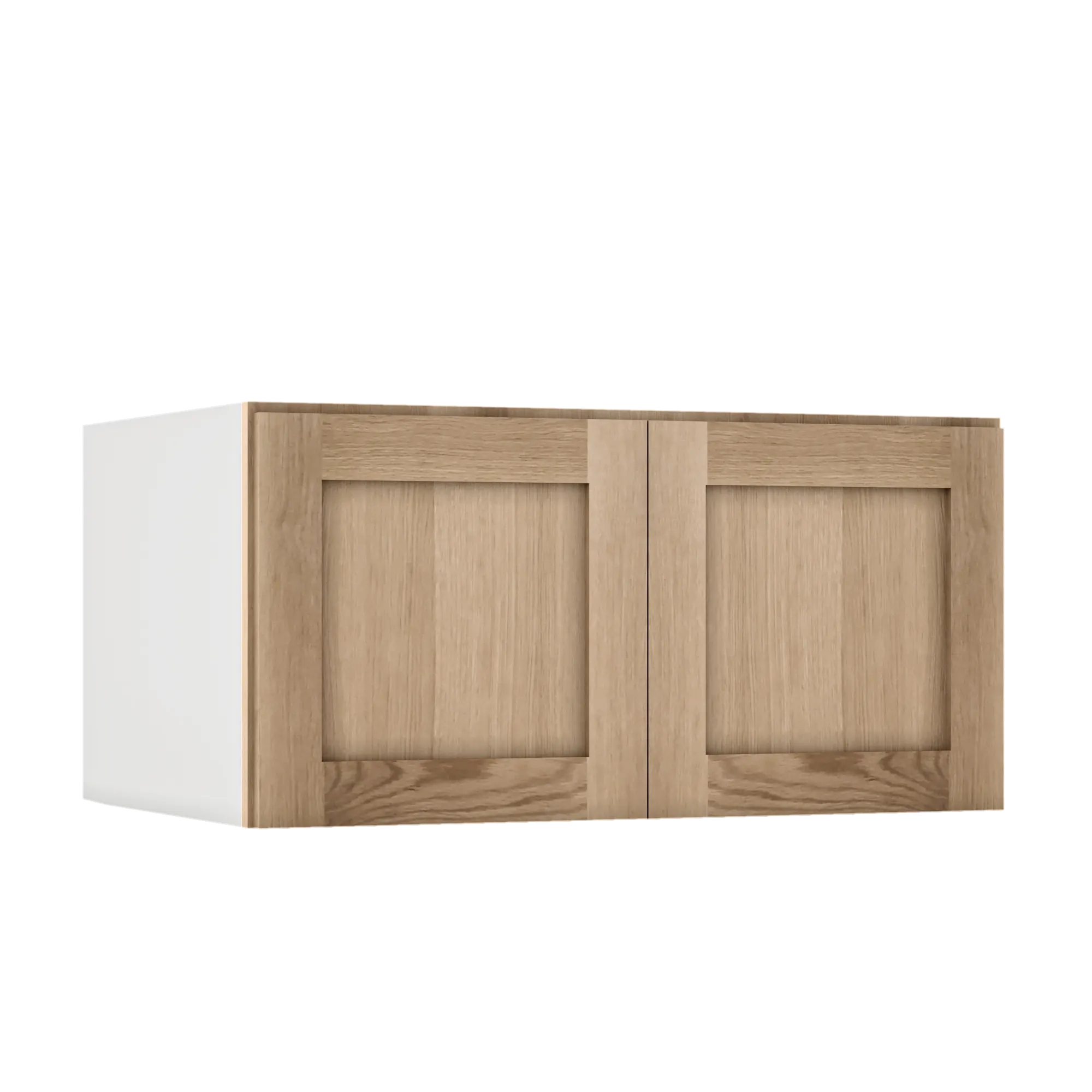 12" Tall 12" Deep Stacker /  Wall Elegant Oak Craftsman Shaker 1-1/4" Overlay Wall Cabinet -  12", 15", 18", 21", 24", 27", 30", 33" & 36" Wide