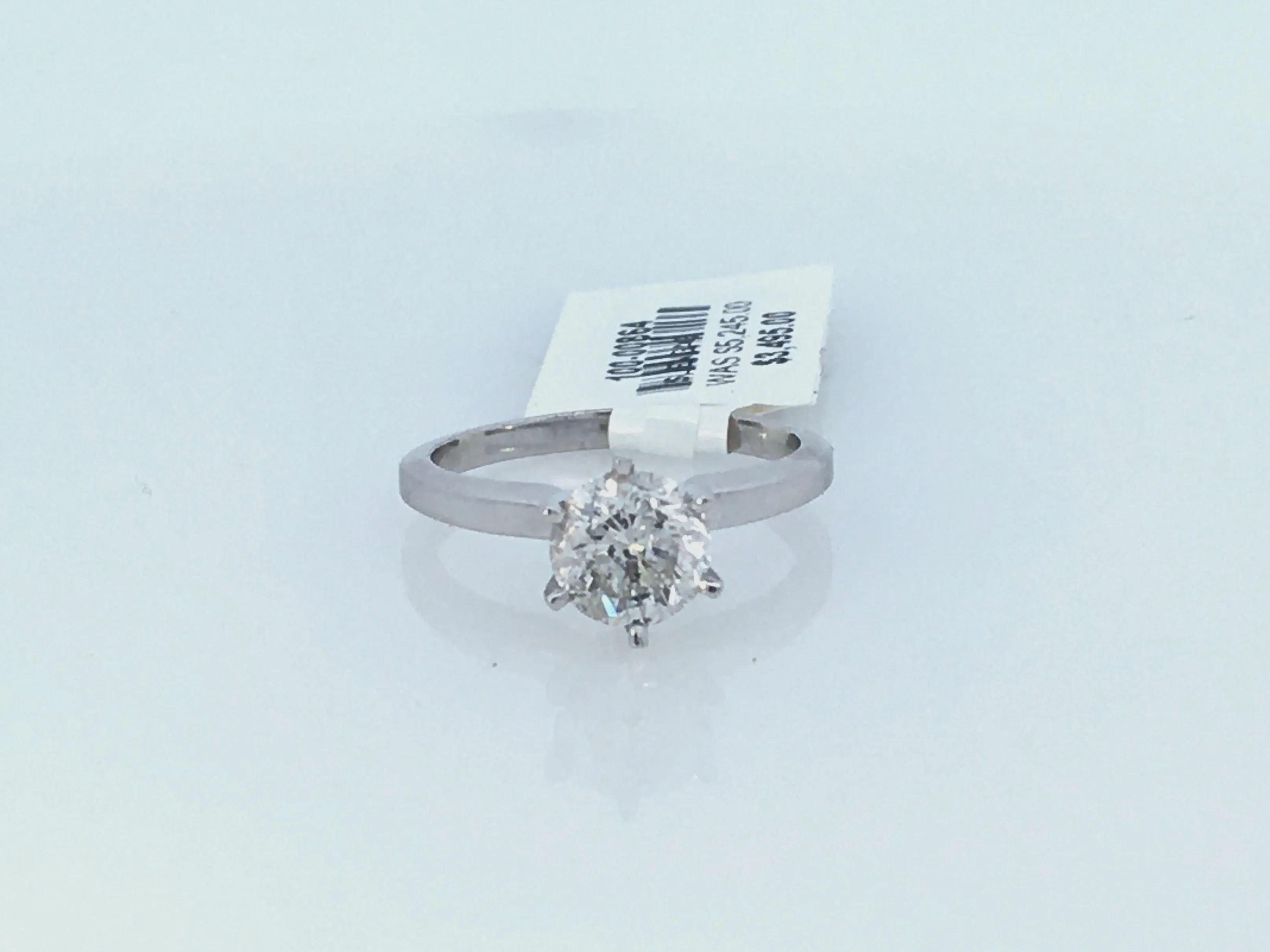 14K White Round Diamond 1.21Ct Solitaire Engagement Ring