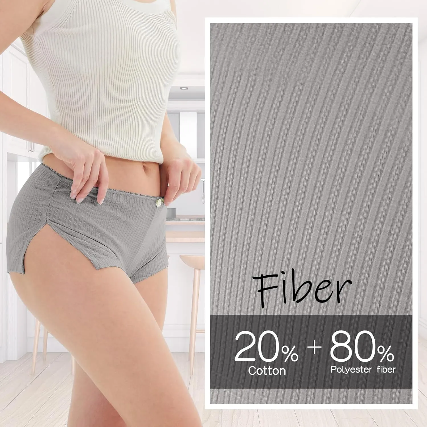 2 Pack Women Y2k Micro Shorts Low Waist Side Slit Mini Lounge Stretch Shorts Pj Bottom