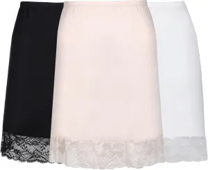 3 Pieces Half Slips for Under Dresses Lace Half Slip Dress for Women with Short Lace Trim Above Knee Adjustable Underskirt
