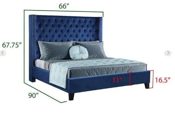 ALLEN QUEEN BED BLUE
