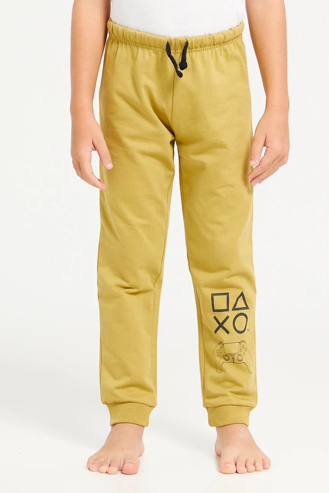 Boys Black And Yellow PlayStation Print Long Sleeve Pyjama Set (2 Piece)