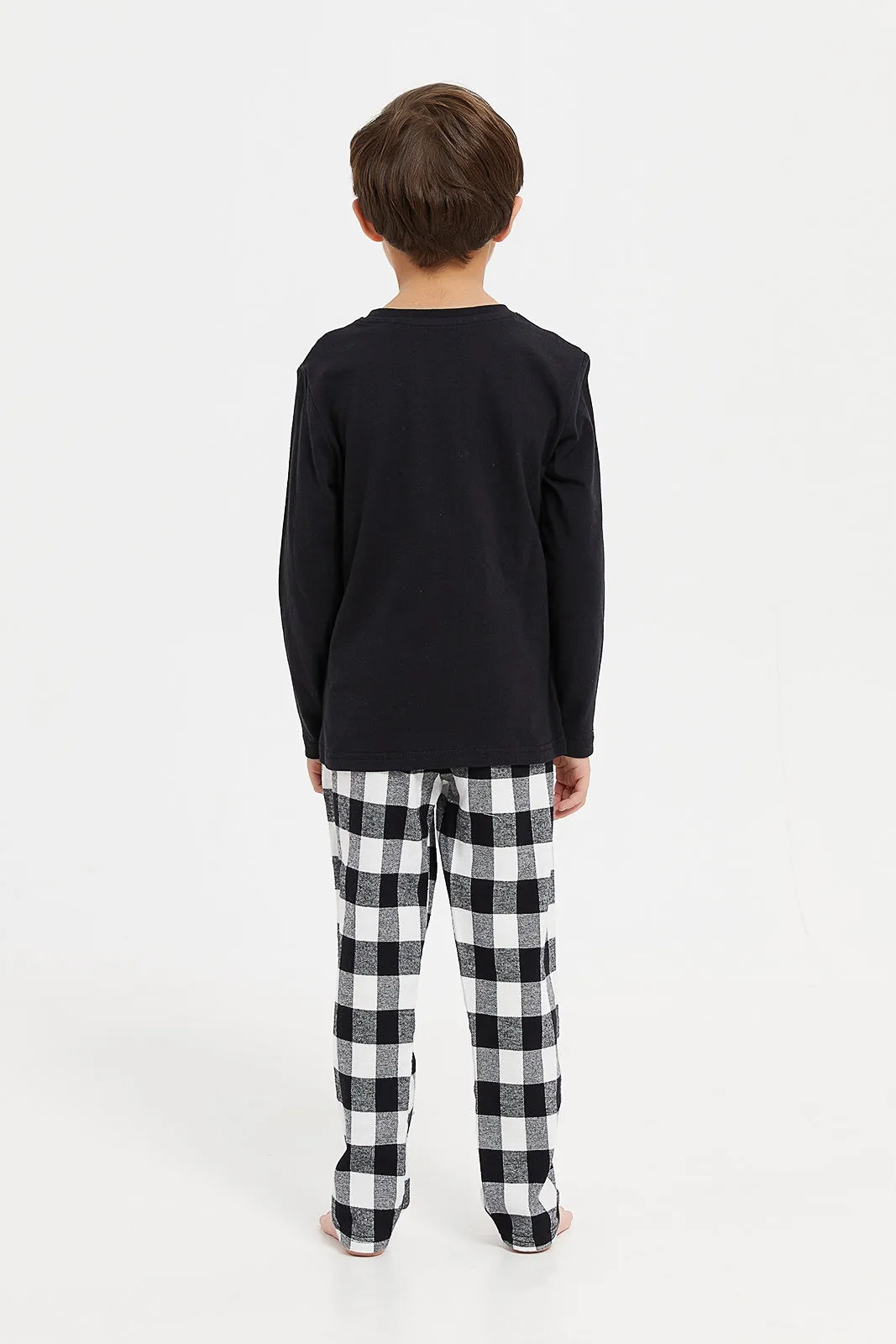 Boys Black Lion Printed Pyjama Set (2 Piece)