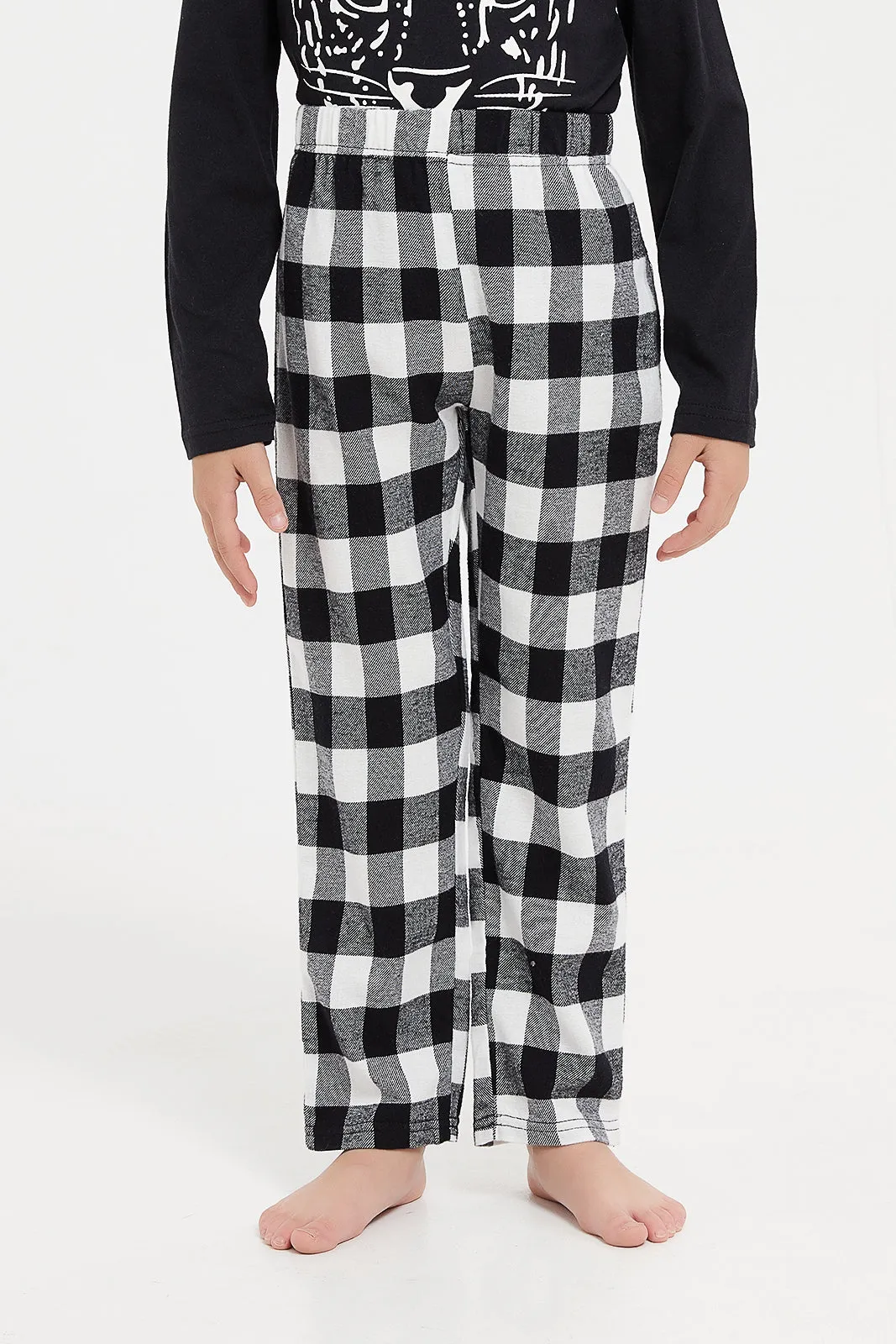 Boys Black Lion Printed Pyjama Set (2 Piece)