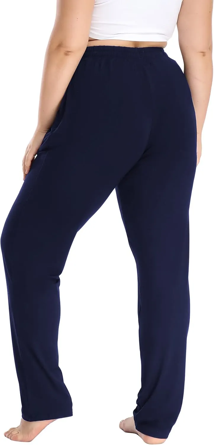 Cheapestbuy Women's Plus Size Comfy Lounge Pants Active Yoga Sweatpants Casual Stretchy Jogger Pants with Pockets Drawstring