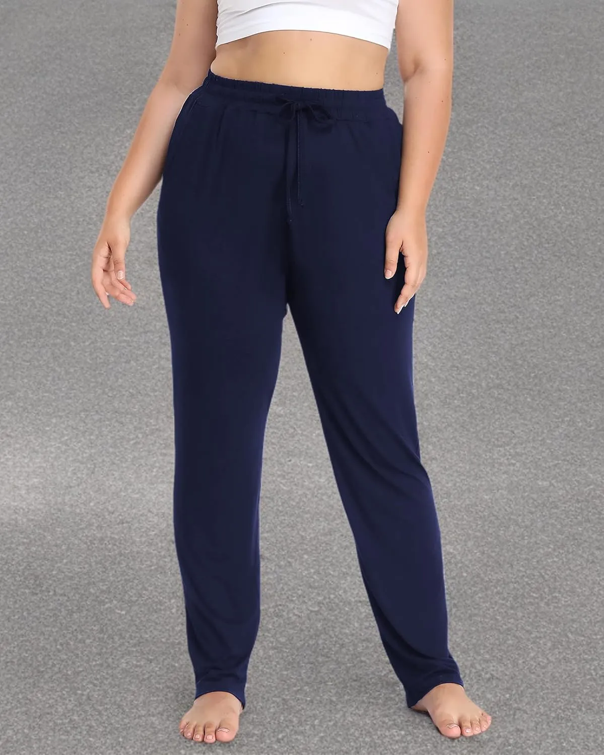 Cheapestbuy Women's Plus Size Comfy Lounge Pants Active Yoga Sweatpants Casual Stretchy Jogger Pants with Pockets Drawstring