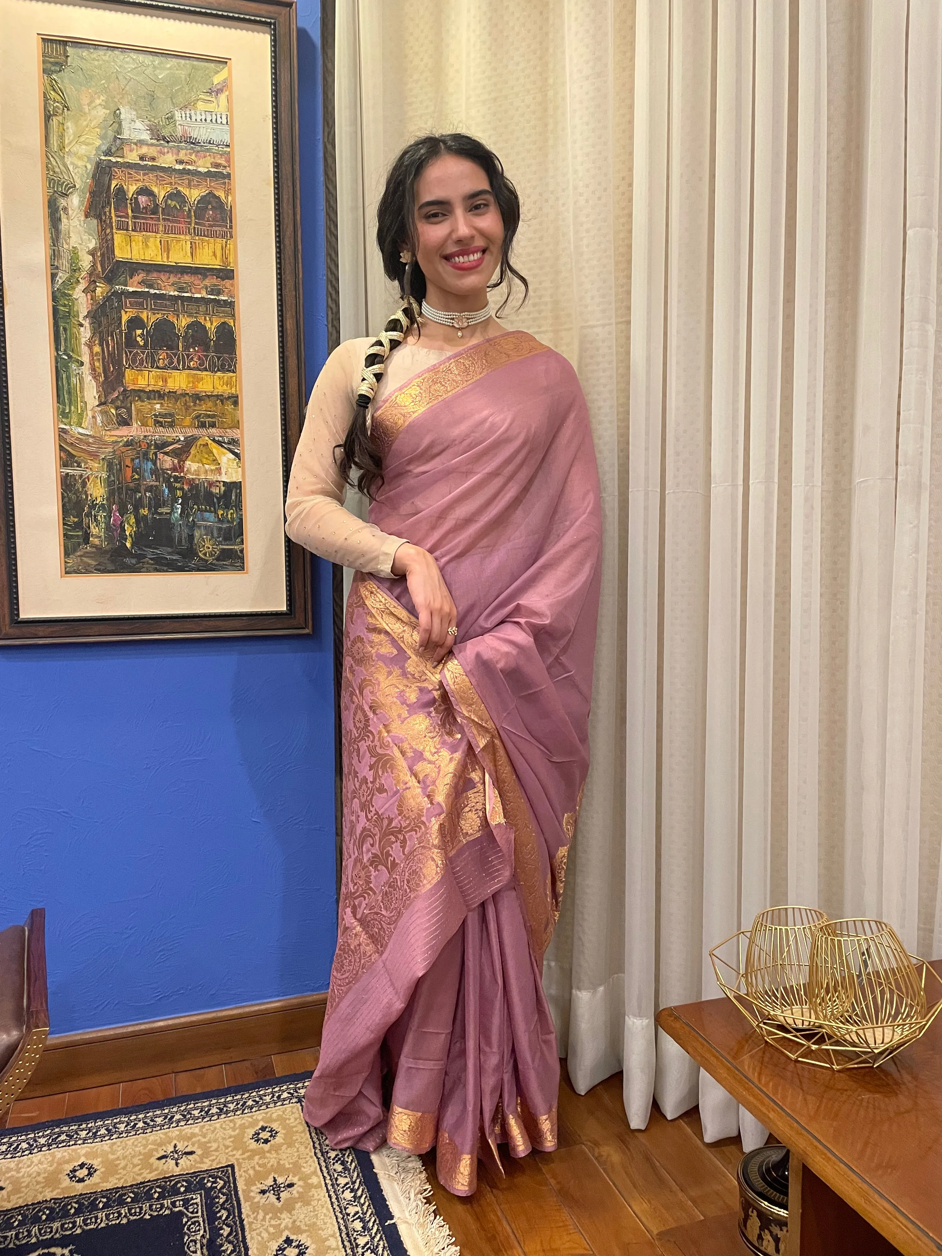 Chiffon Silk Banarsi - Lilac