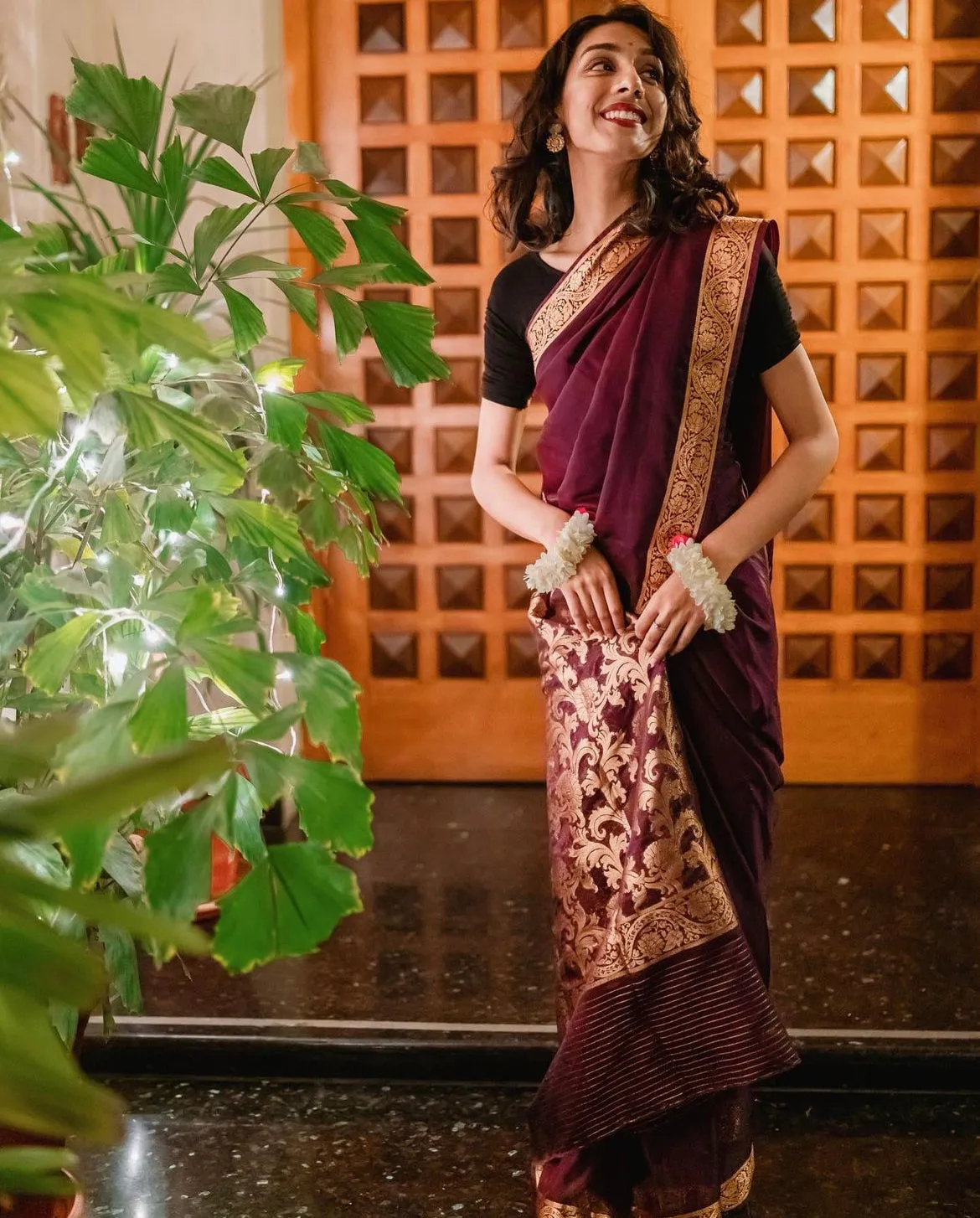 Chiffon Silk Banarsi - Mulberry