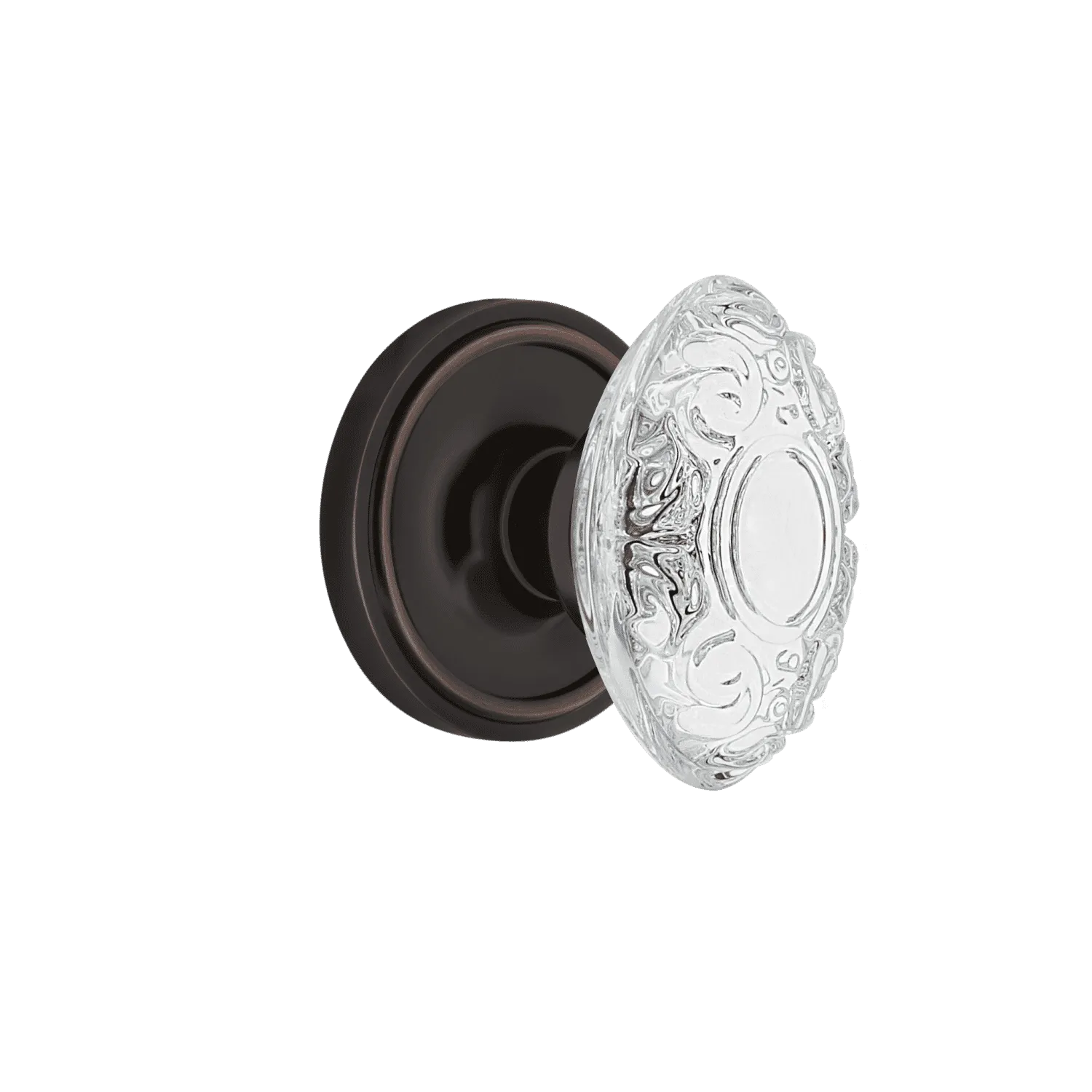 Classic Rosette with Crystal Victorian Knob in Timeless Bronze