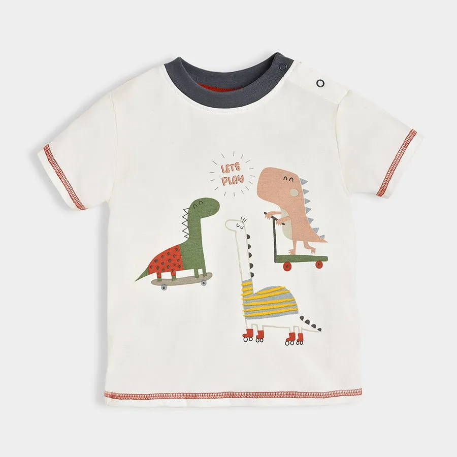 Dinomite Knitted White Play T-shirt