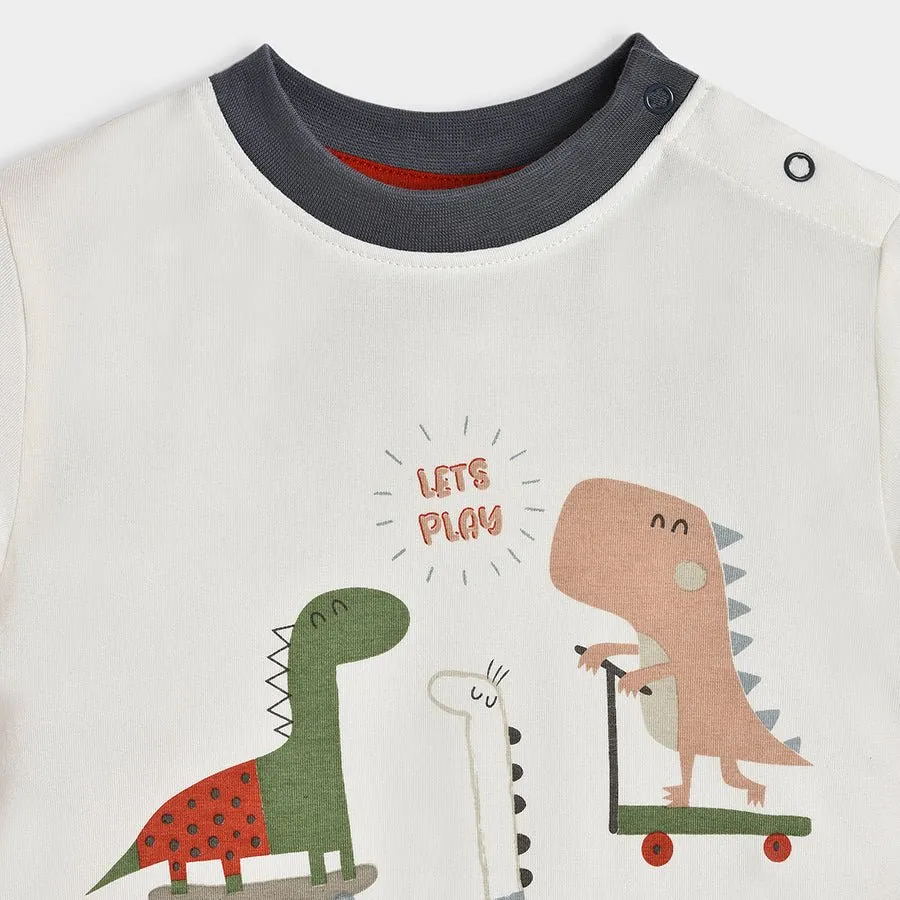 Dinomite Knitted White Play T-shirt