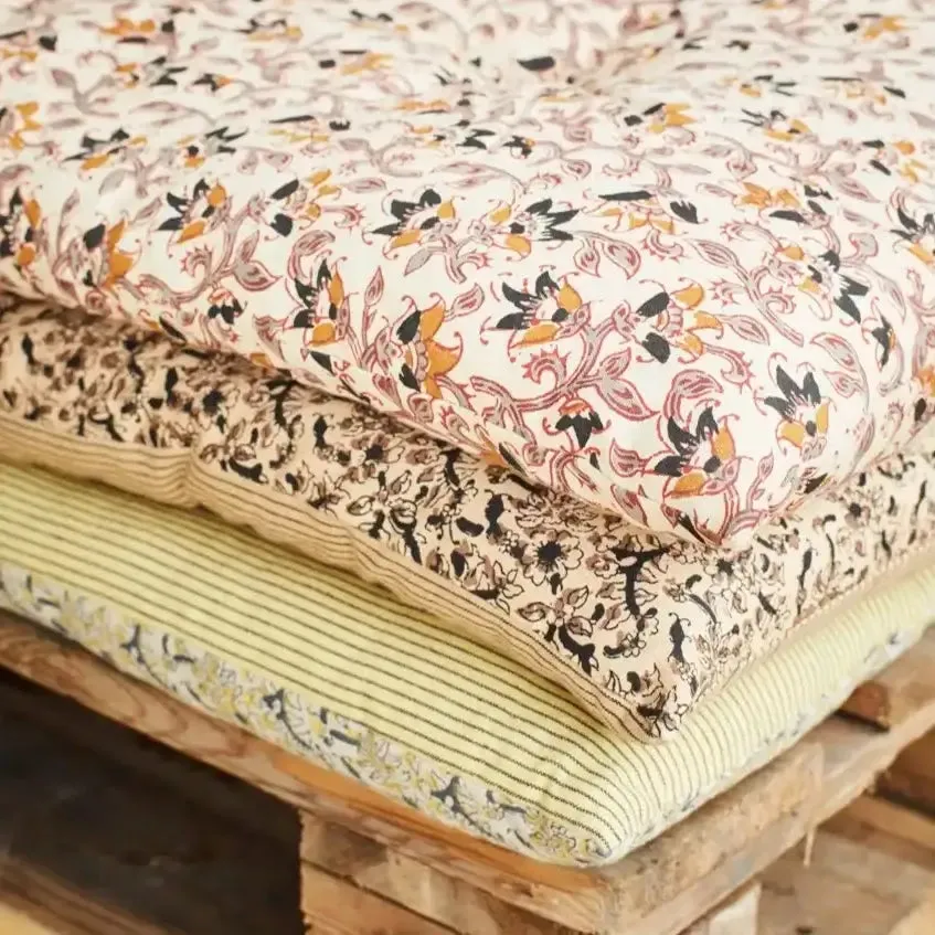 Double Sided Printed Cotton Mattress 80x120 cm Brown