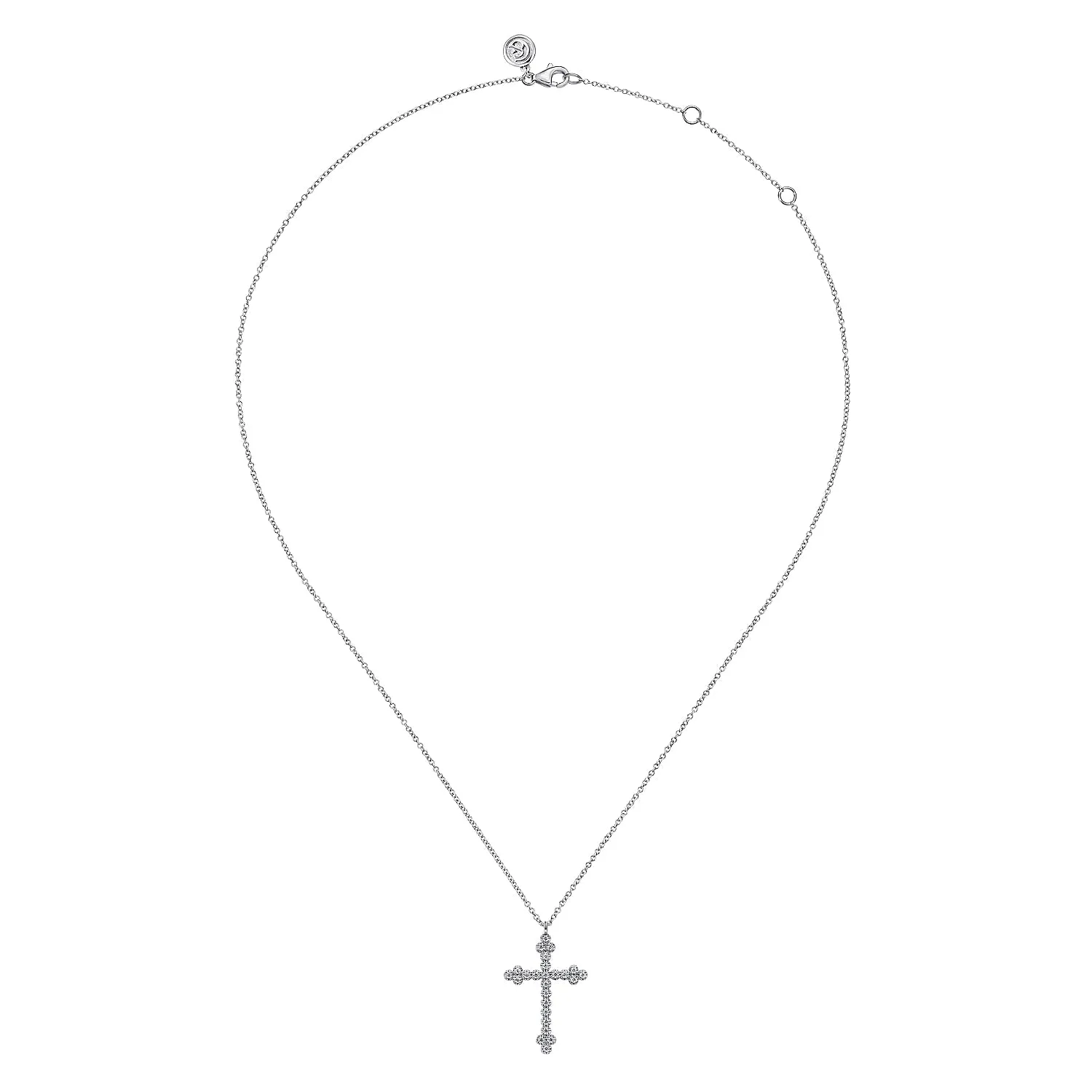 Gabriel & Co. White Gold Diamond Cross Pendant