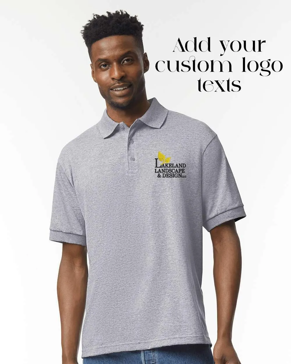 INK STITCH 8800 Custom Embroidery Personalized Logo Texts Dry Blend Jersey Polo Shirts