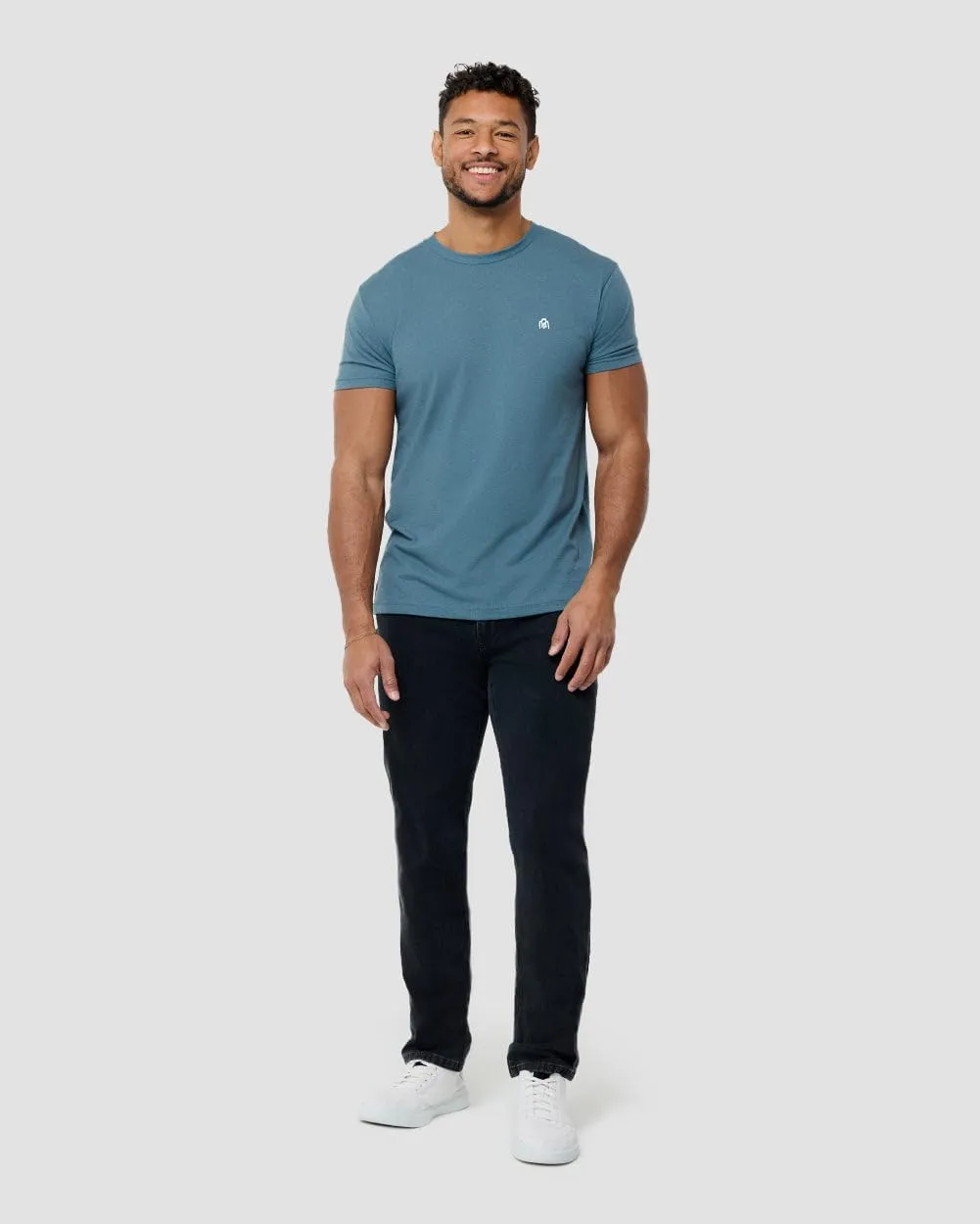 INTO THE AM Mens T Shirt with Logo - Short Sleeve Crew Neck Soft Fitted Tees S - 4XL Fresh Classic Basic Tshirts