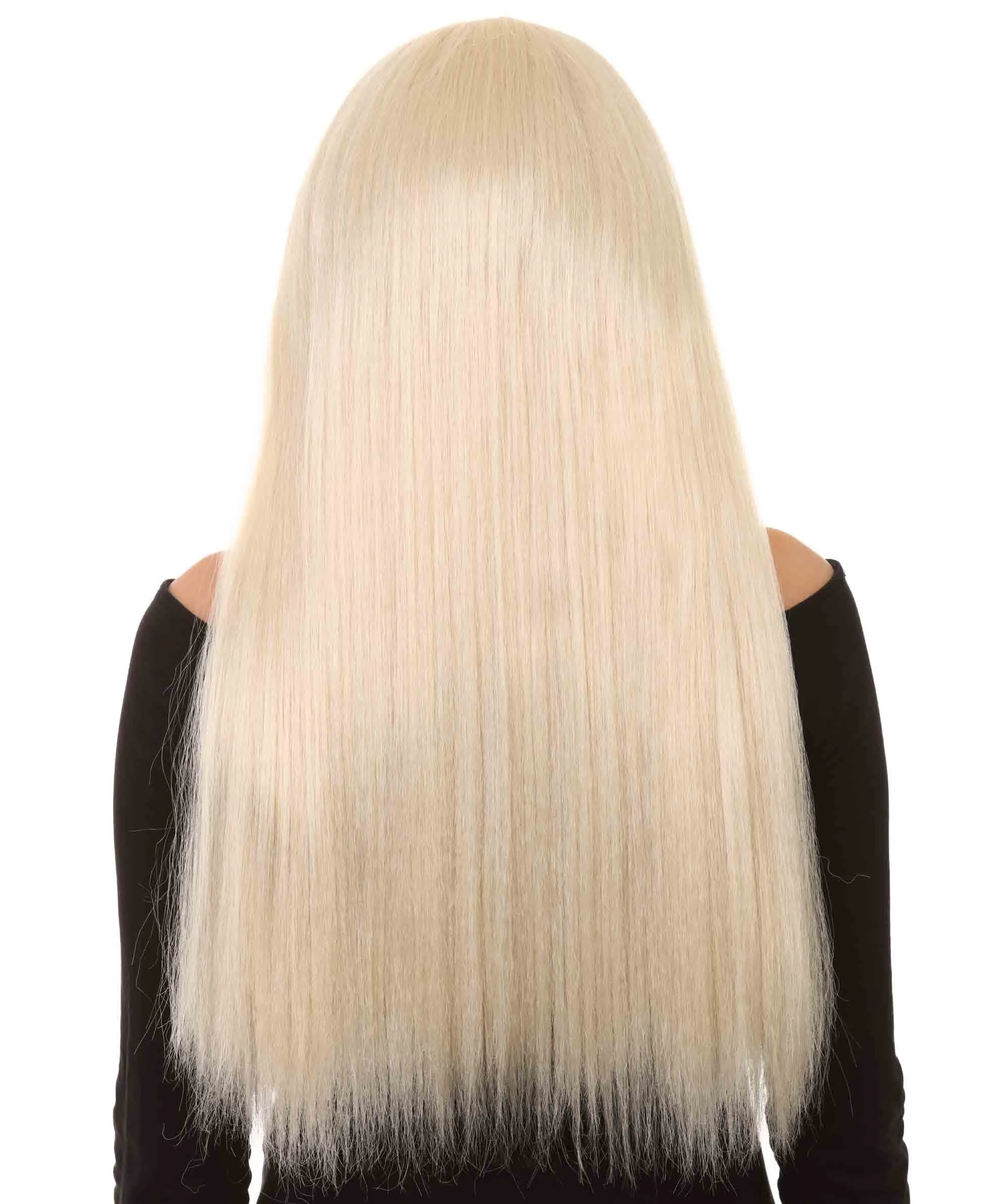 Long Straight Cosplay Black Womens Wig | Horror Ghostly Halloween Wig | Premium Breathable Capless Cap