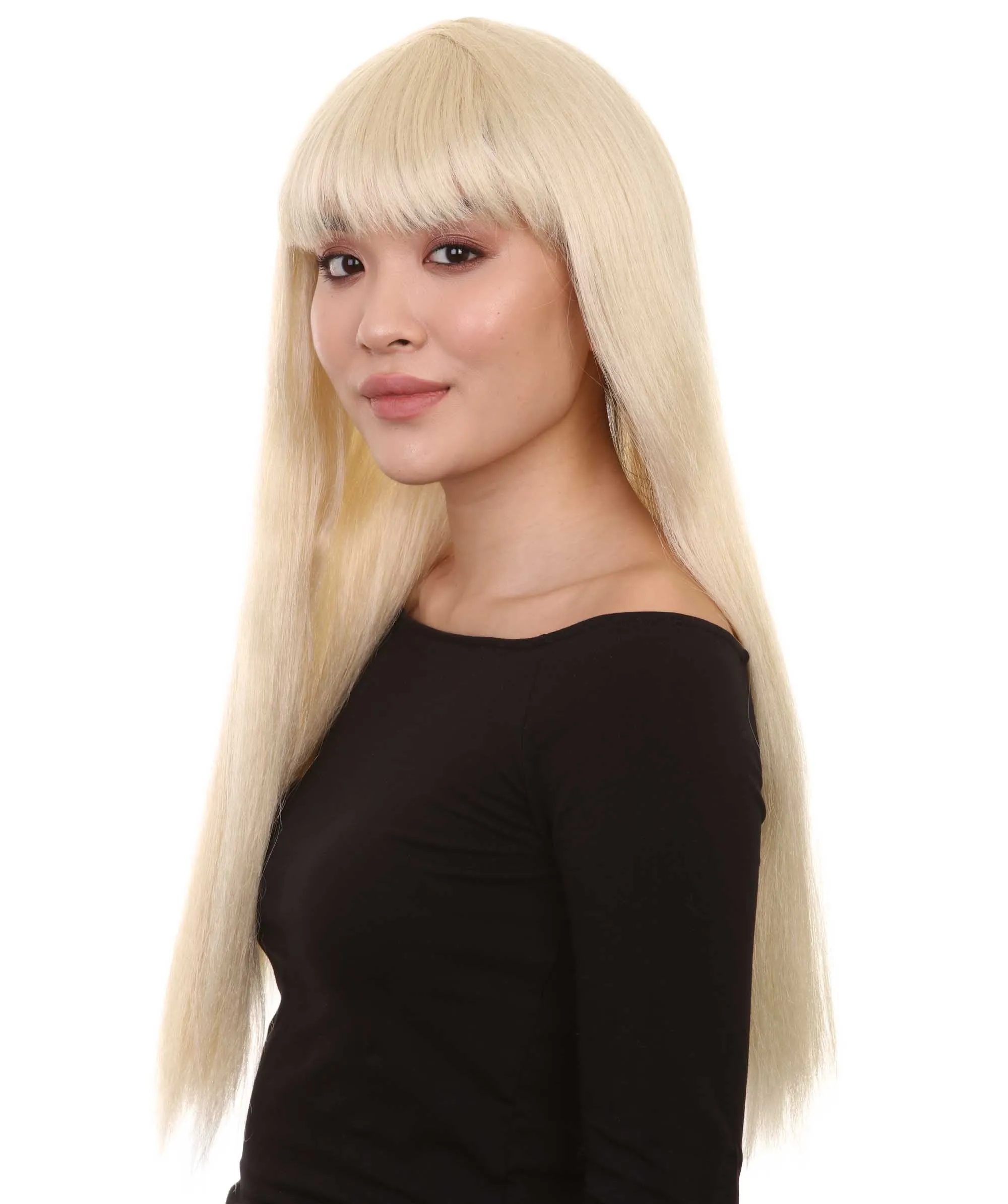 Long Straight Cosplay Black Womens Wig | Horror Ghostly Halloween Wig | Premium Breathable Capless Cap