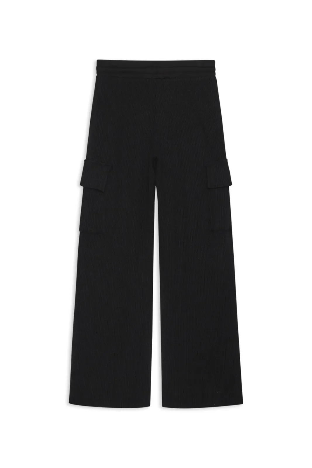 Luxe Thermal Drawstring Cargo Pant, Black