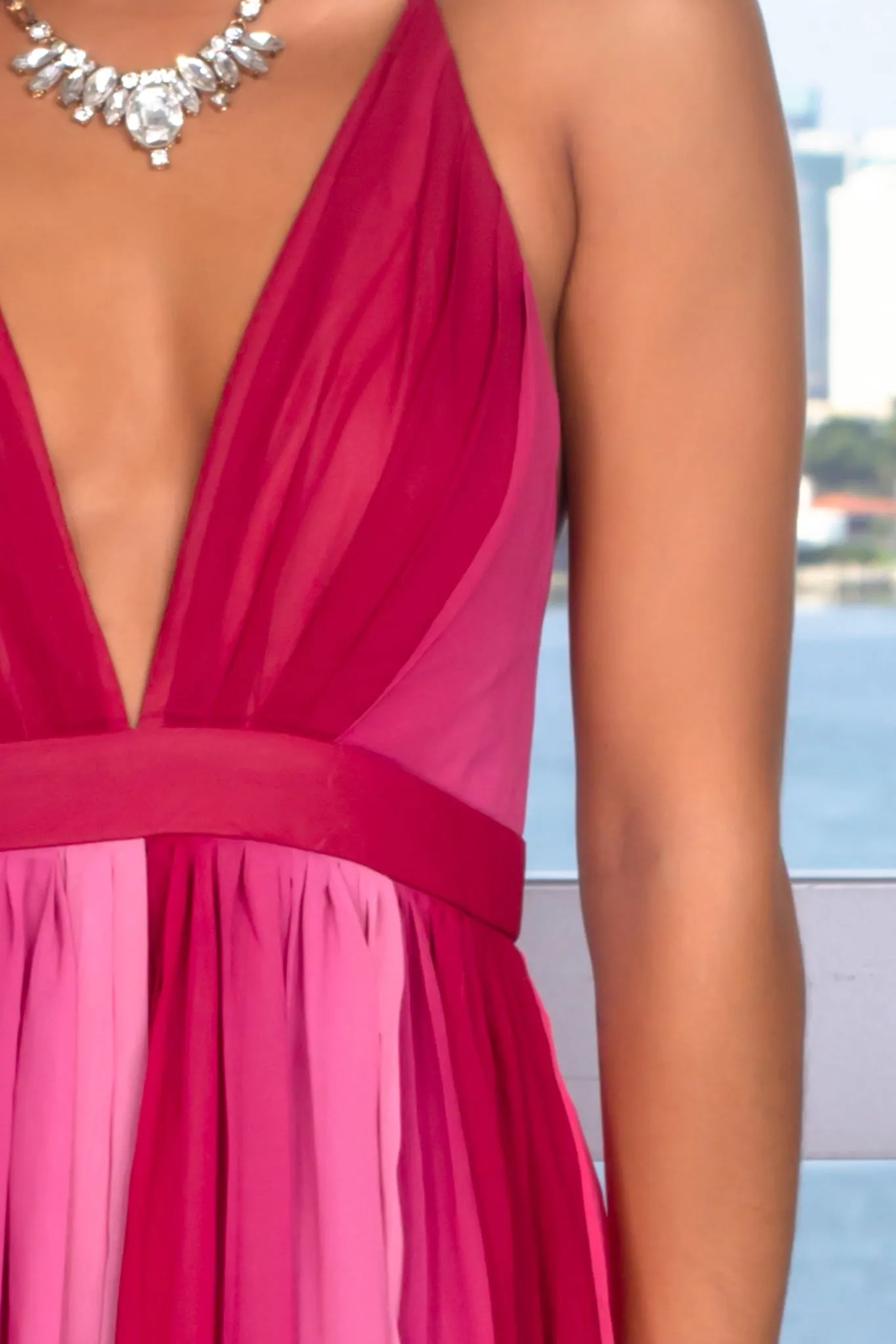 Magenta Ombre Maxi Dress