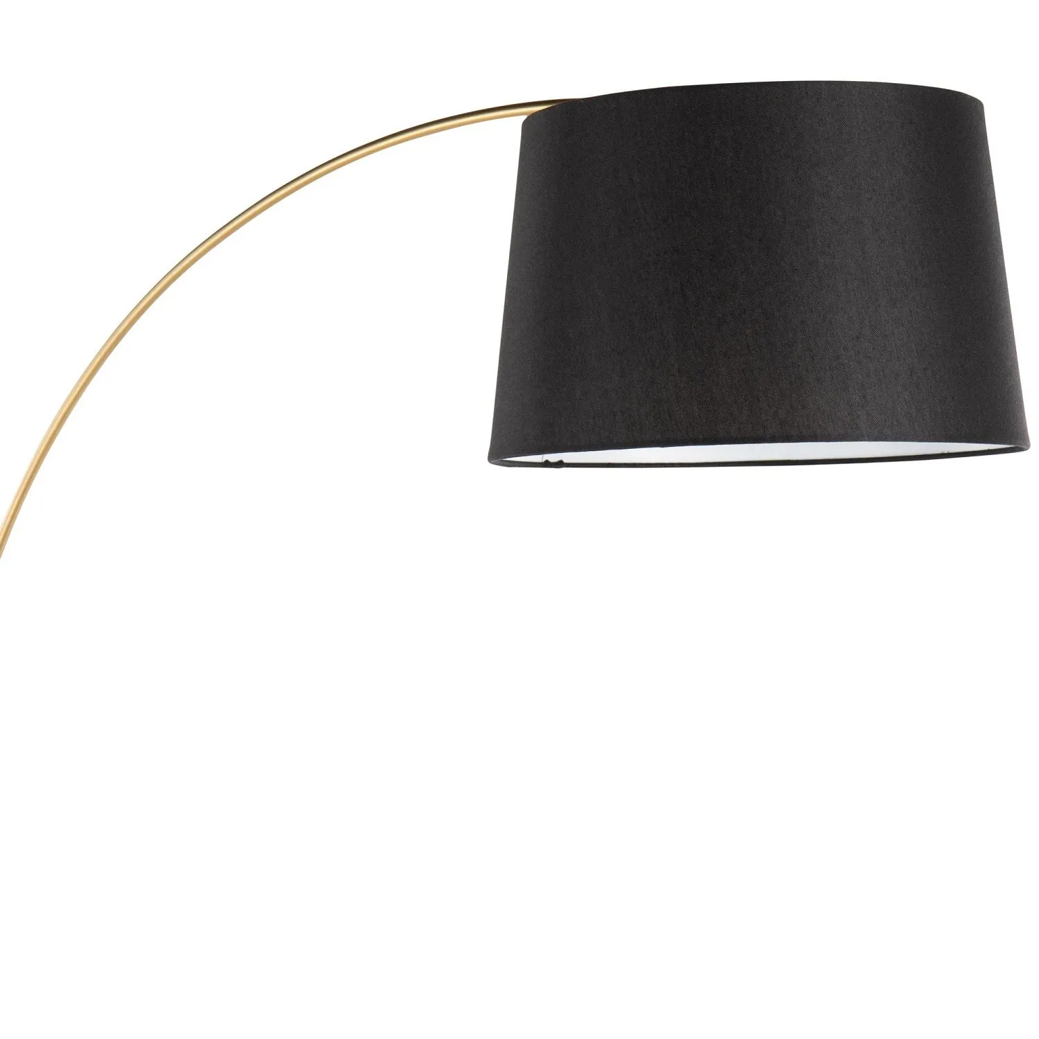 March Contemporary Floor Lamp in White Marble and Antique Brass with Black Linen Shade Metal by LumiSource
