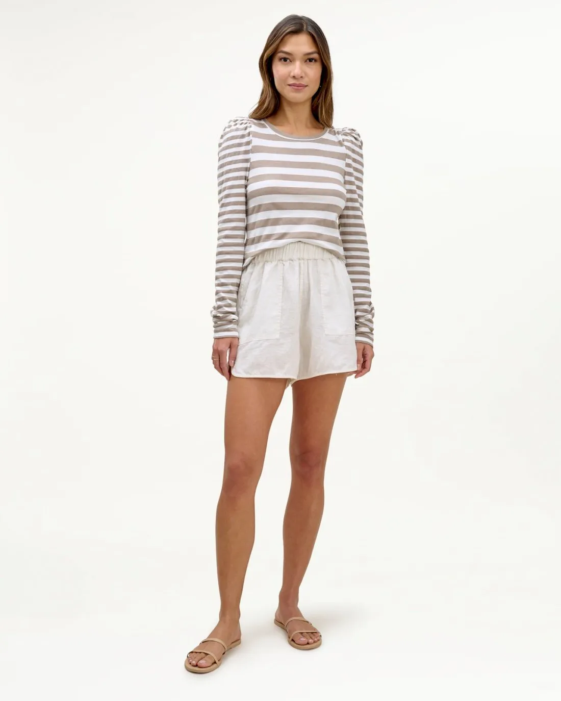 Mary Lawless Lee x Splendid Puff Shoulder Long Sleeve Top