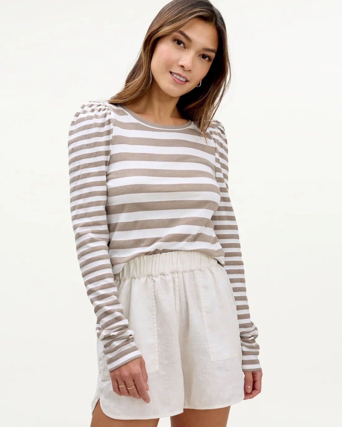 Mary Lawless Lee x Splendid Puff Shoulder Long Sleeve Top