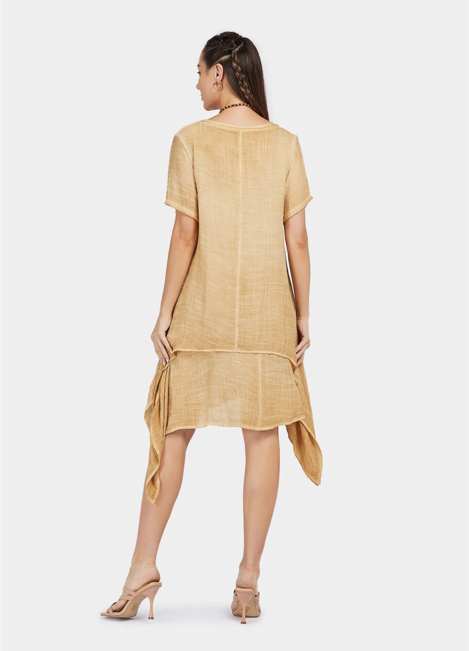 MECALA Women's Plus Size Dress with Wooden Elephant Necklace(Clearance)