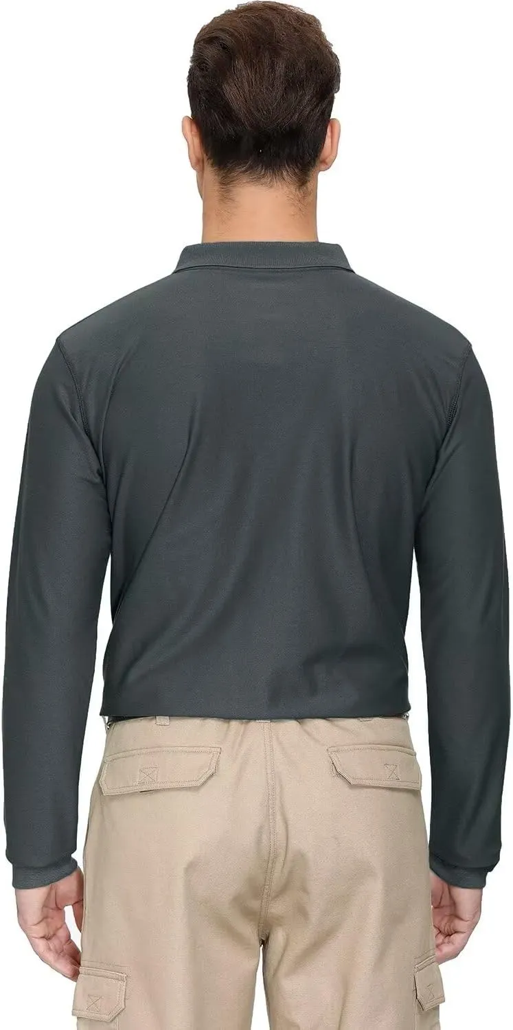 Men's Golf Polo Shirts M-6XL, Cotton Blend Moisture Wicking Performance Casual Collared Shirts