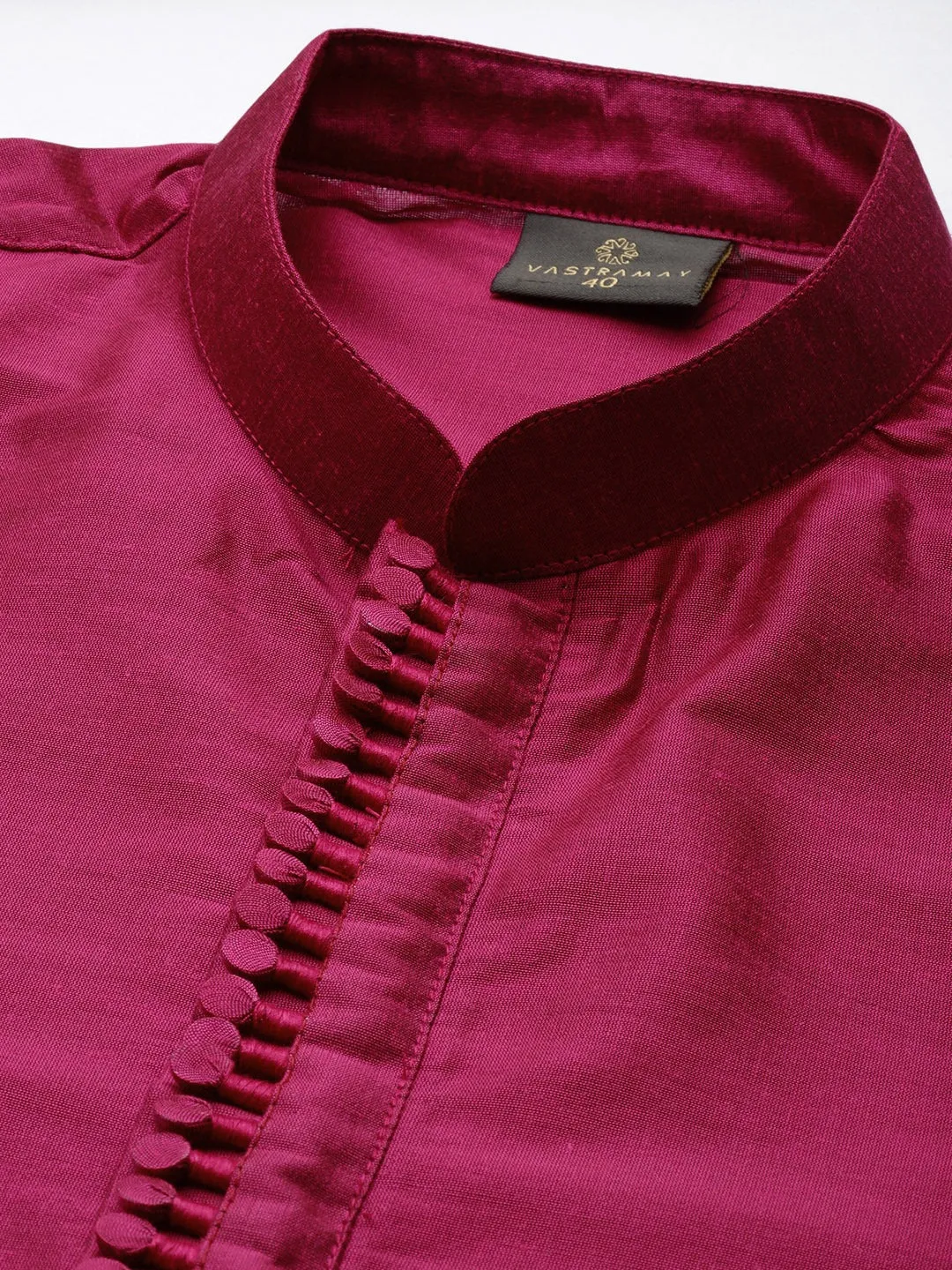 Men's Mint Green And Pink Poly Viscose Jacket, Kurta And Pyjama Set - Shrestha By Vastramay