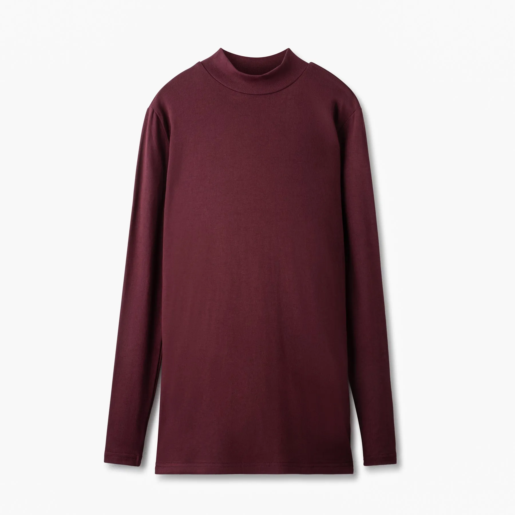 Modal Mockneck Tee IN: Burgundy