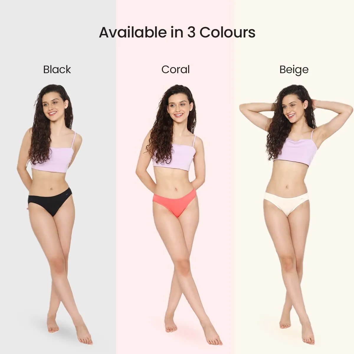 Mush Womens Ultra Soft Bamboo Modal Bikini Brief || Breathable Panties || Anti-Odor, Seamless, Anti Microbial Innerwear Pack of 3 (XL, Beige)