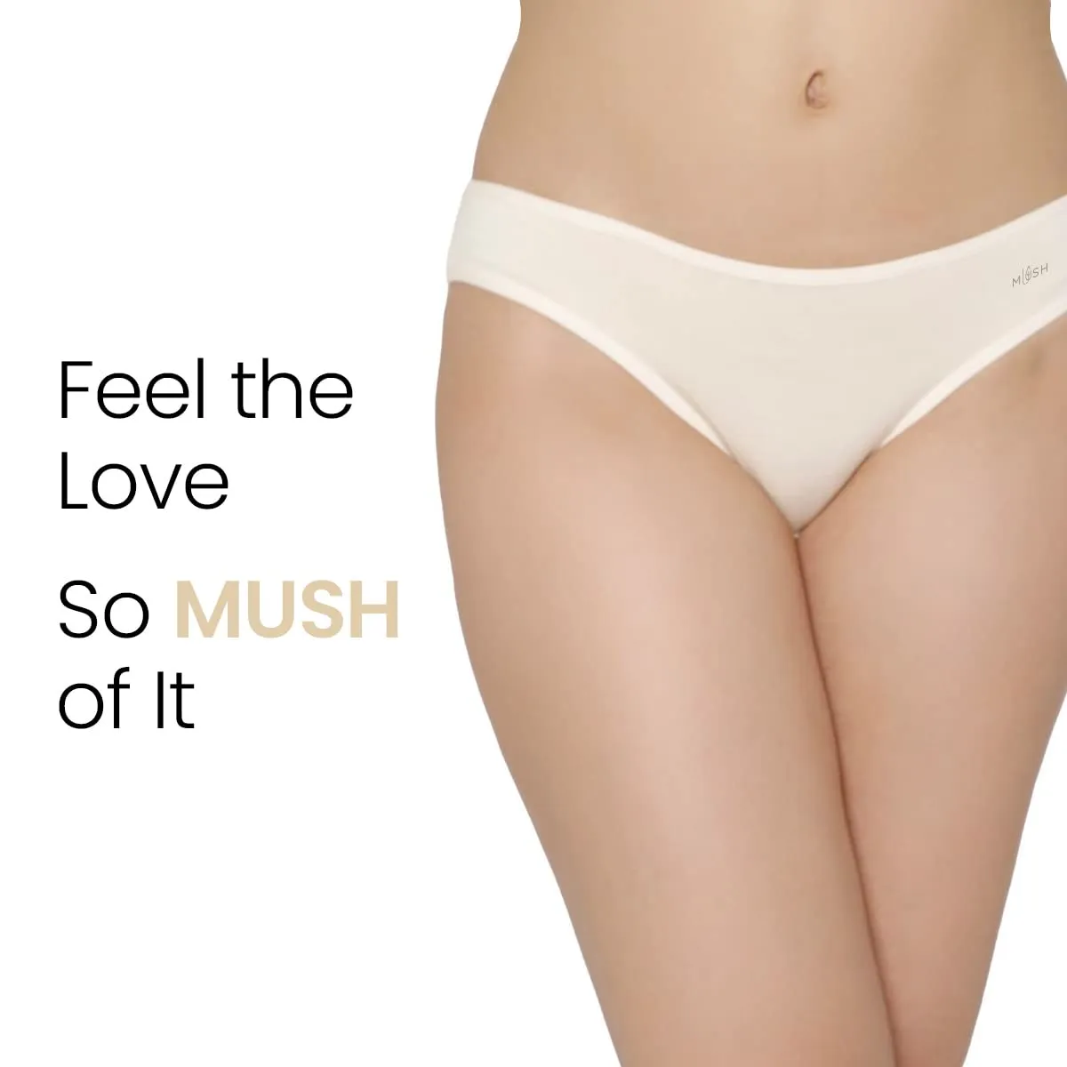 Mush Womens Ultra Soft Bamboo Modal Bikini Brief || Breathable Panties || Anti-Odor, Seamless, Anti Microbial Innerwear Pack of 3 (XL, Beige)