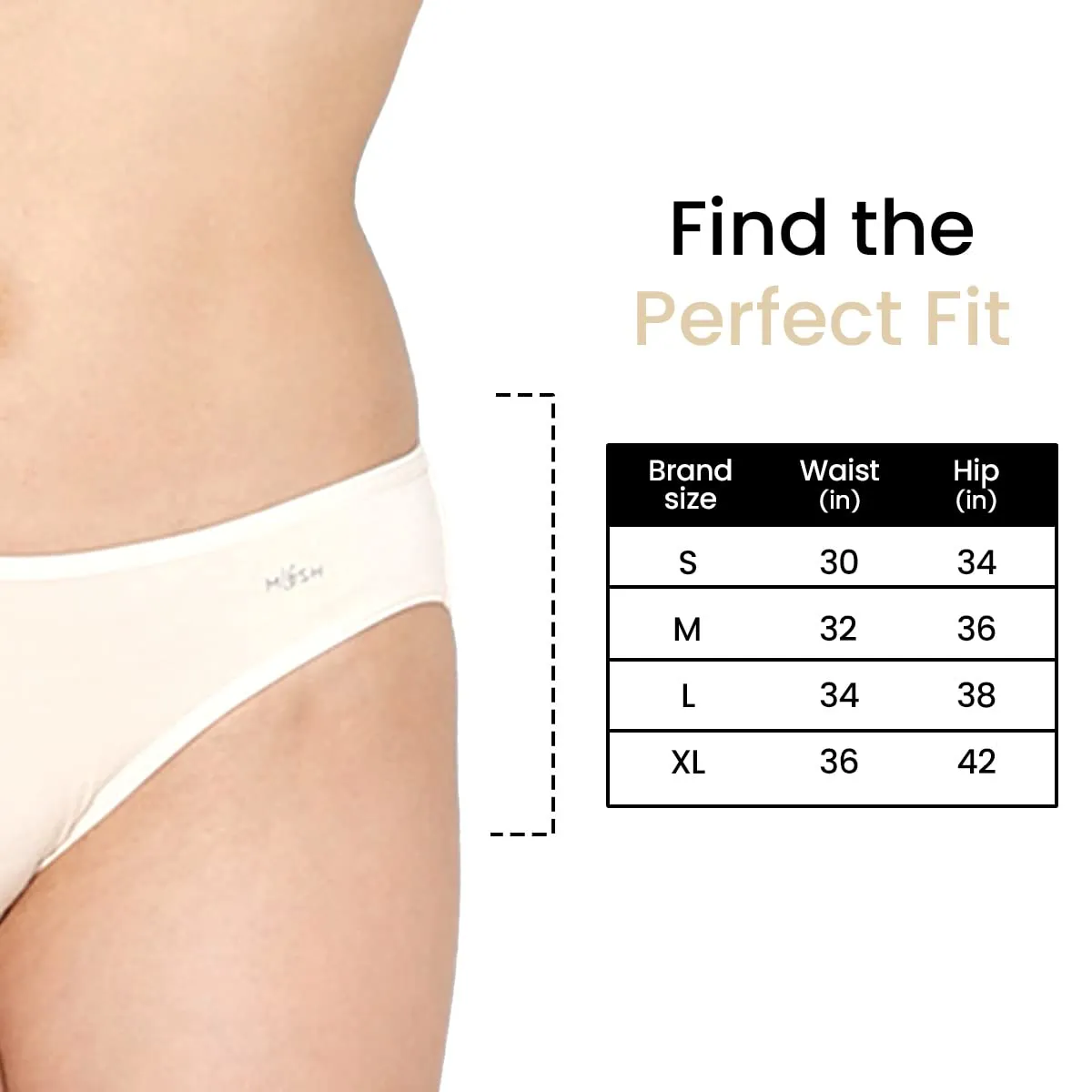 Mush Womens Ultra Soft Bamboo Modal Bikini Brief || Breathable Panties || Anti-Odor, Seamless, Anti Microbial Innerwear Pack of 3 (XL, Beige)