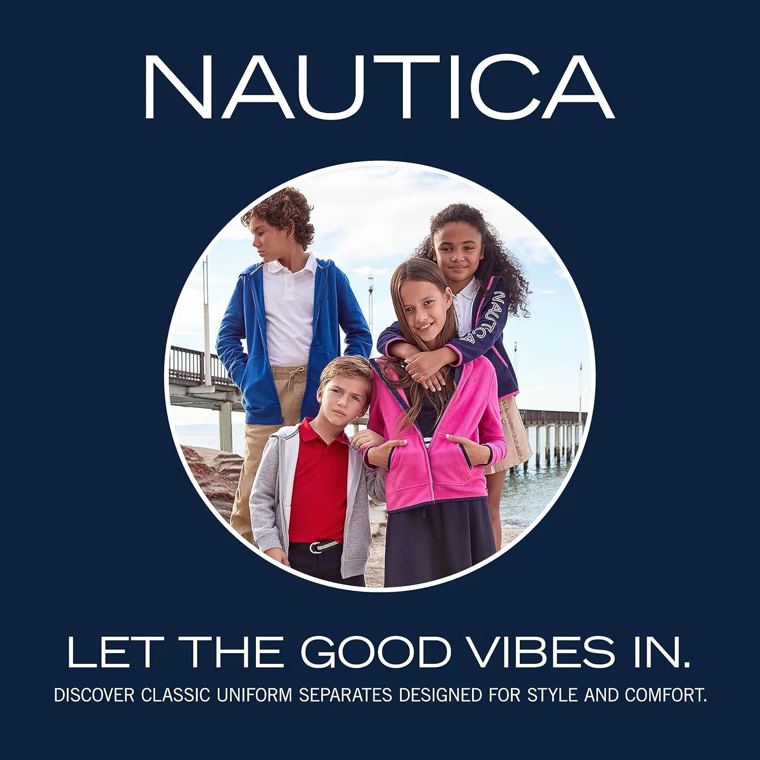 Nautica Young Men's Uniform Short Sleeve Stretch Pique Polo