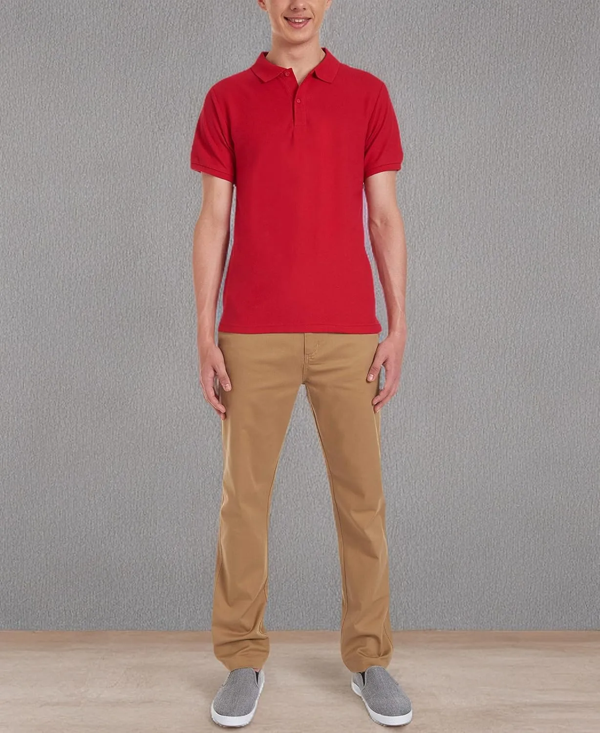 Nautica Young Men's Uniform Short Sleeve Stretch Pique Polo