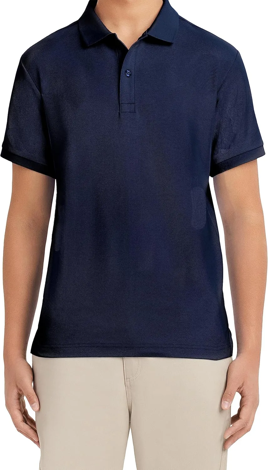 Nautica Young Men's Uniform Short Sleeve Stretch Pique Polo