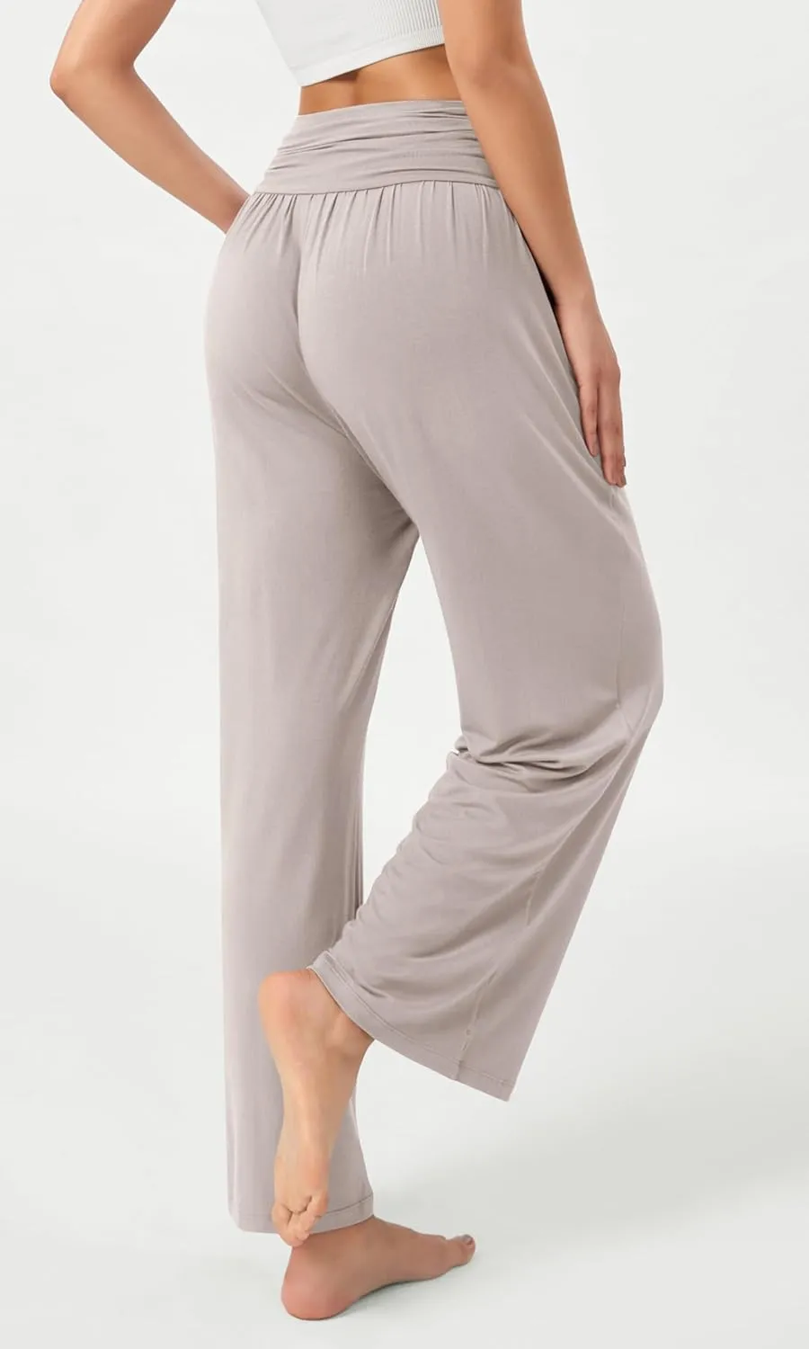 ODODOS Women's Wide Leg Palazzo Lounge Pants with Pockets Light Weight Loose Comfy Casual Pajama Pants-26/28/30"/32" Inseam