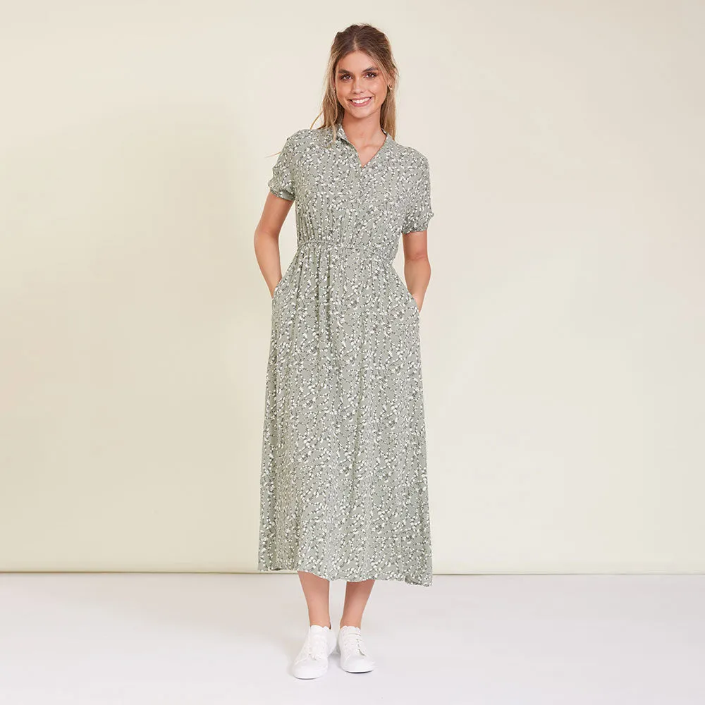 Parker Dress (Khaki Floral)
