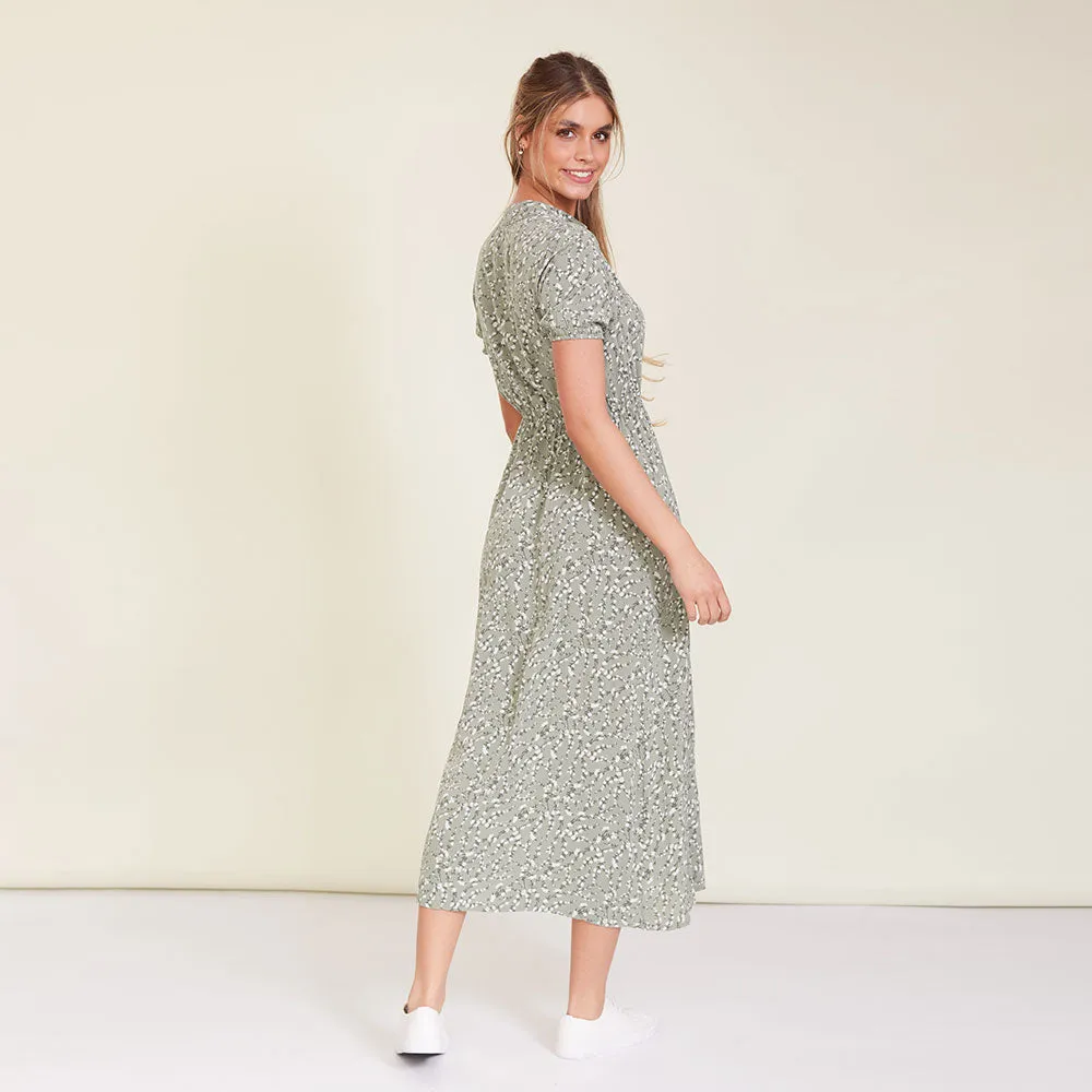 Parker Dress (Khaki Floral)