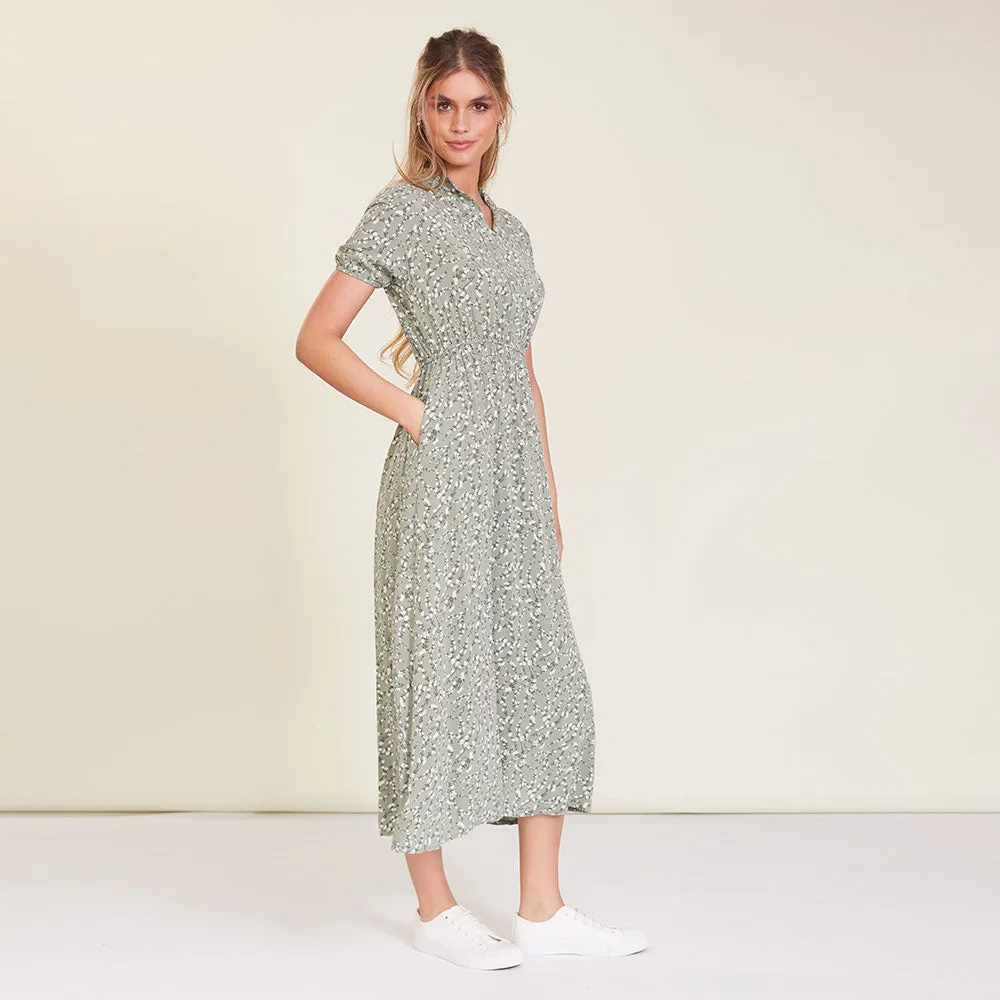 Parker Dress (Khaki Floral)