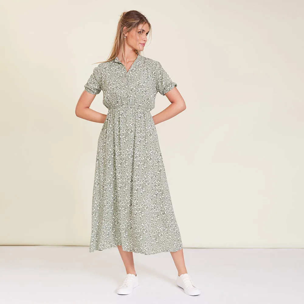 Parker Dress (Khaki Floral)