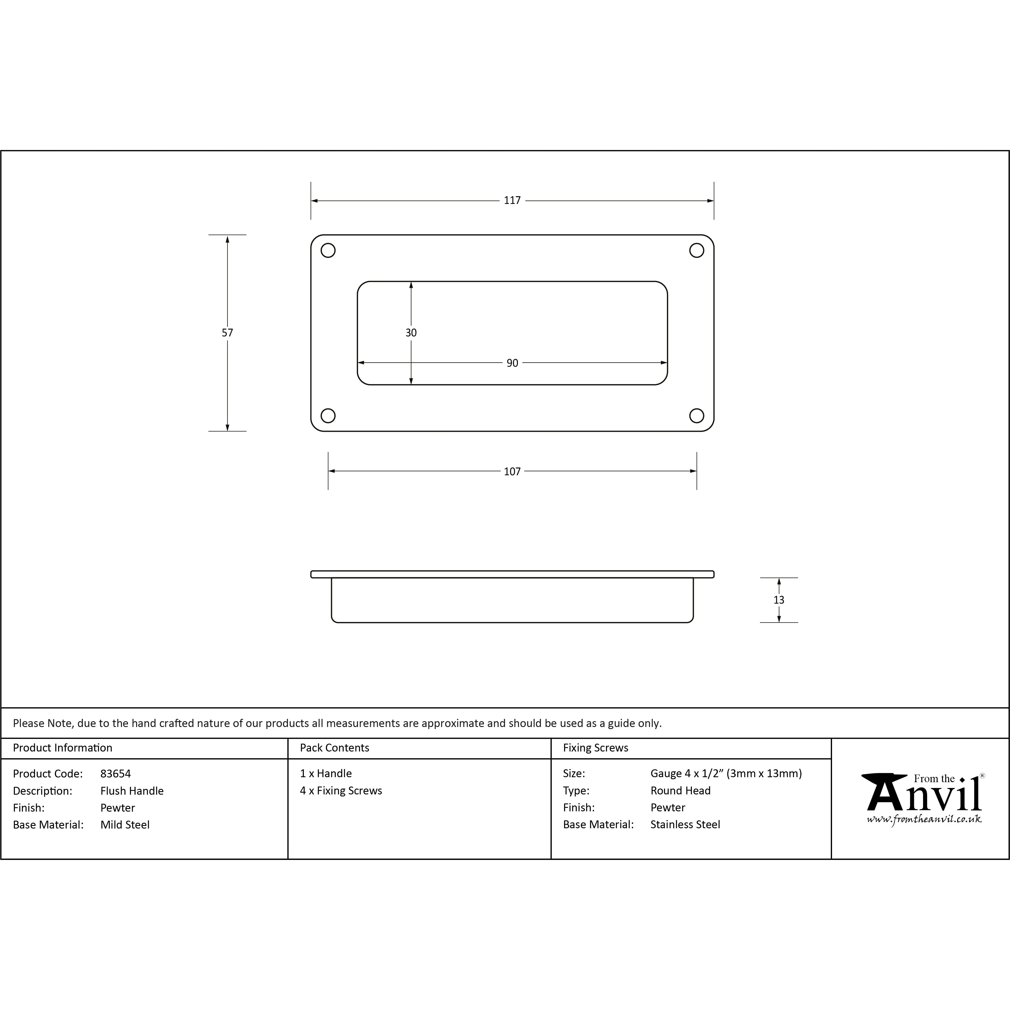Pewter Flush Handle | From The Anvil
