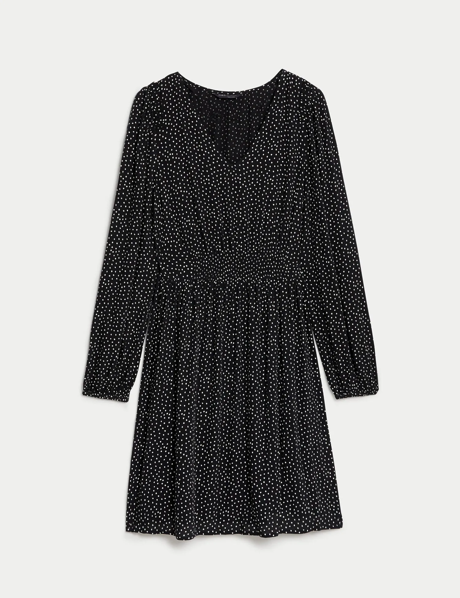 Printed V-Neck Mini Tiered Dress