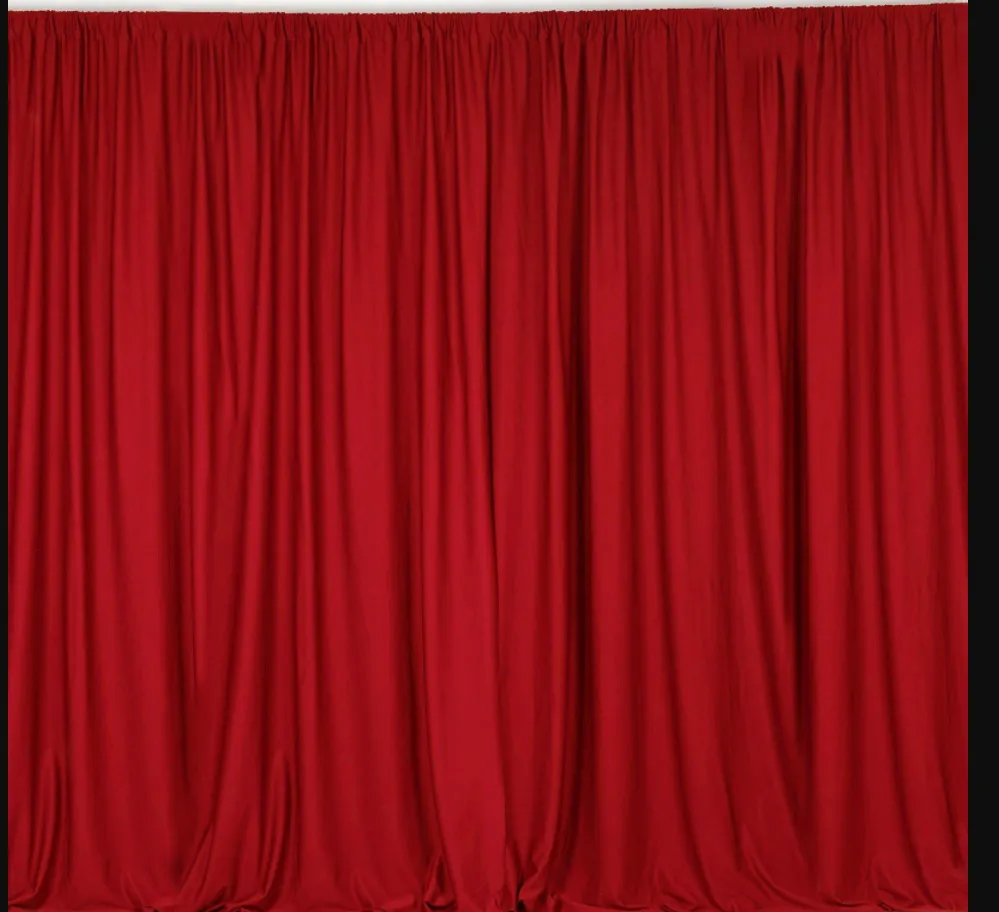 Red Satin 8' High  Drape Panel
