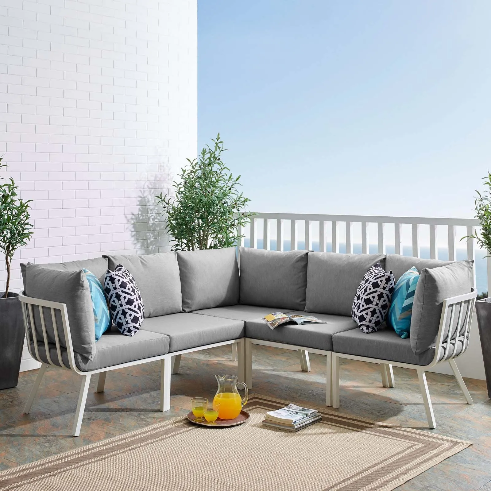 Riverside 28" Outdoor Patio Aluminum Set