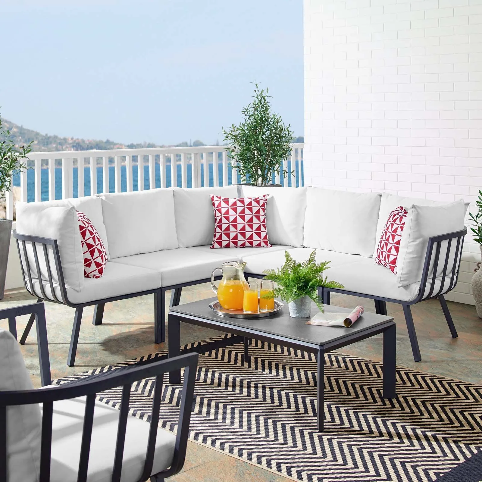 Riverside 28" Outdoor Patio Aluminum Set