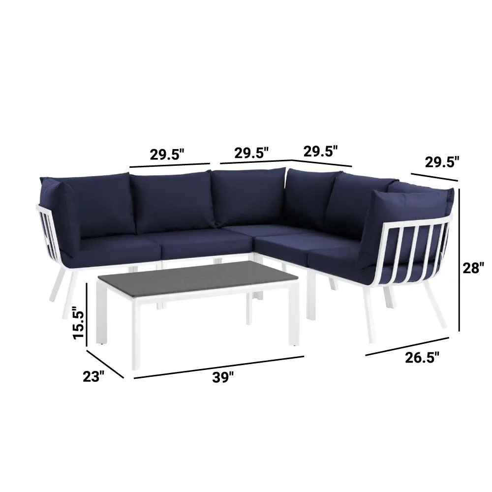 Riverside 28" Outdoor Patio Aluminum Set