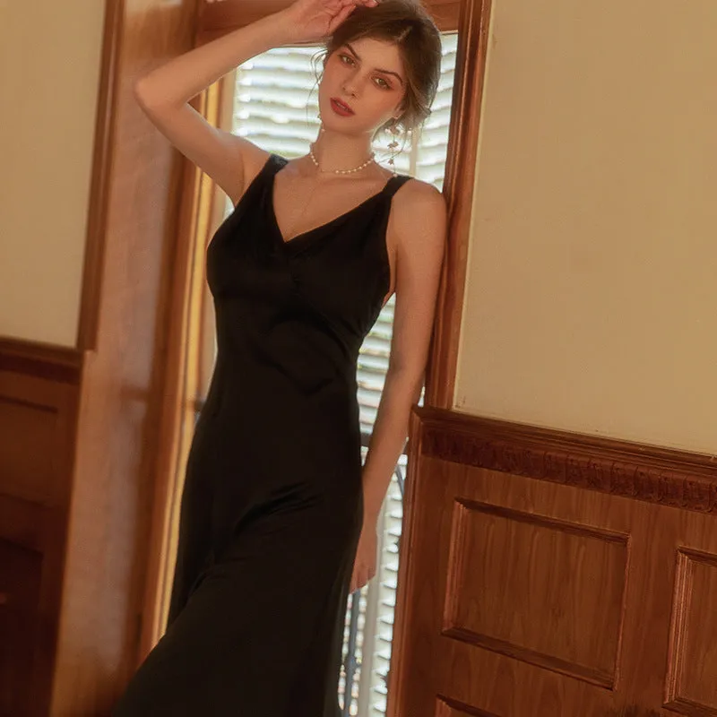 Satin Open Back Nightgown Bridal Wedding Nightdress