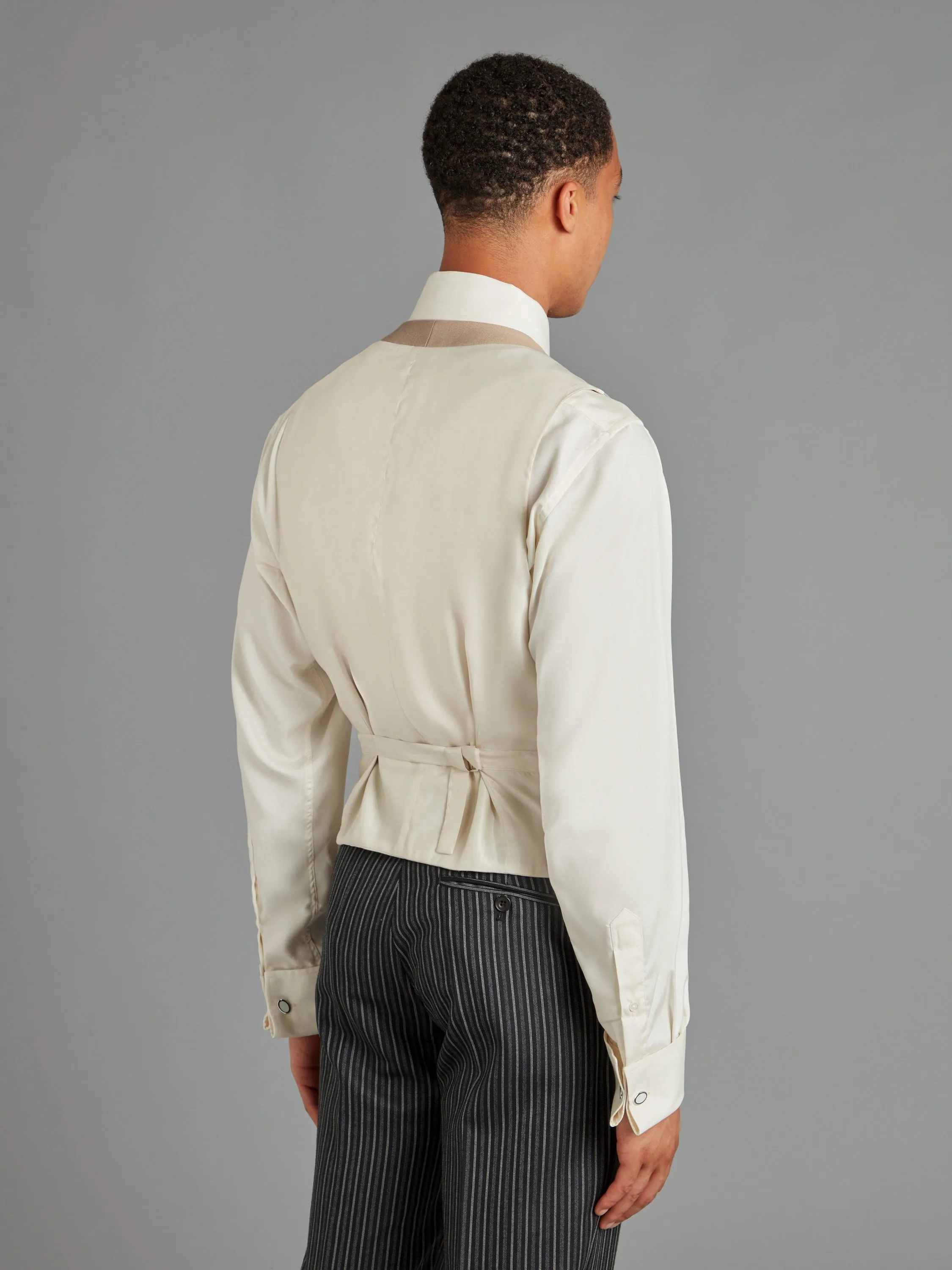Single Breasted Wool Vest - Buff