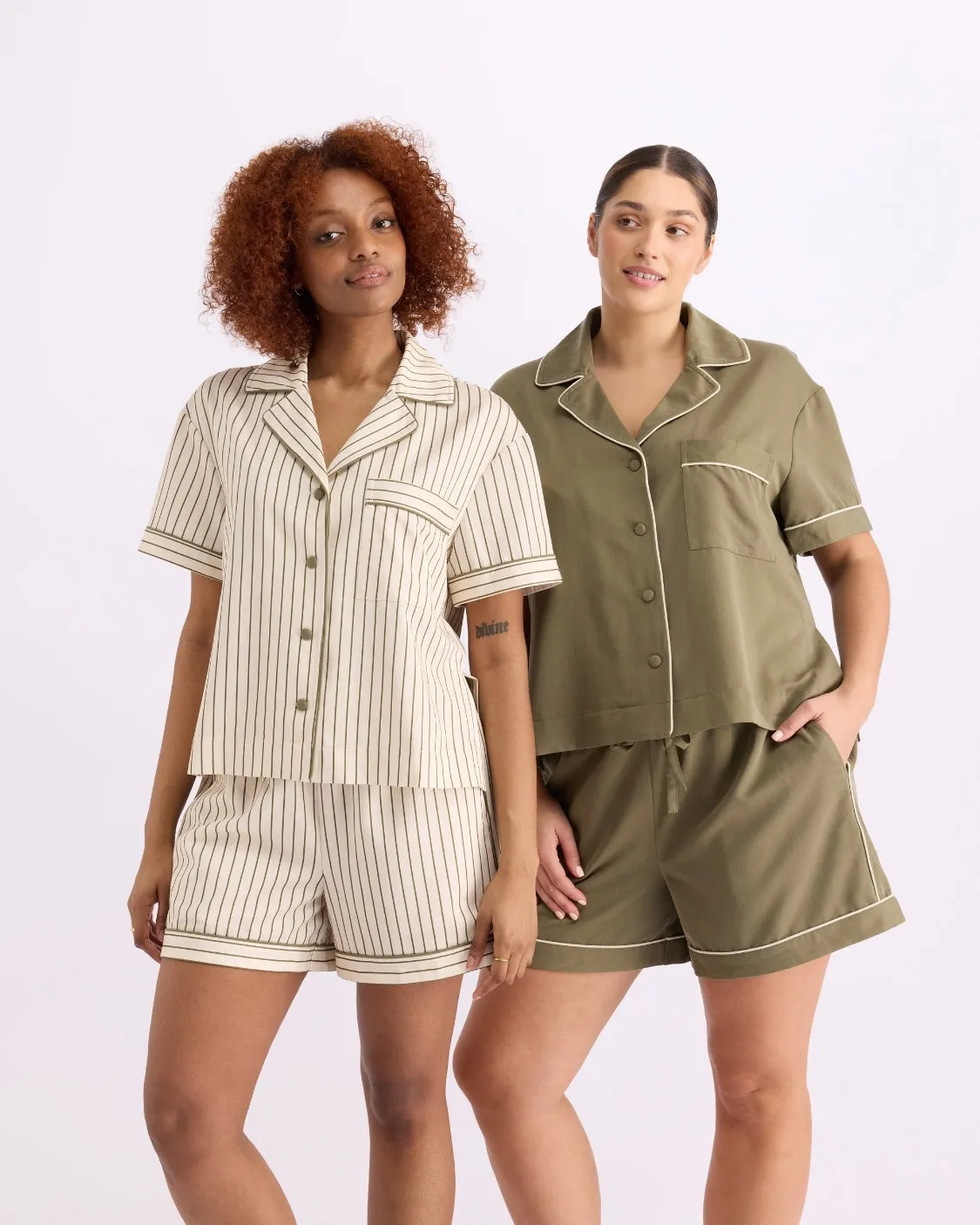 Sleep Short - Matcha Stripes